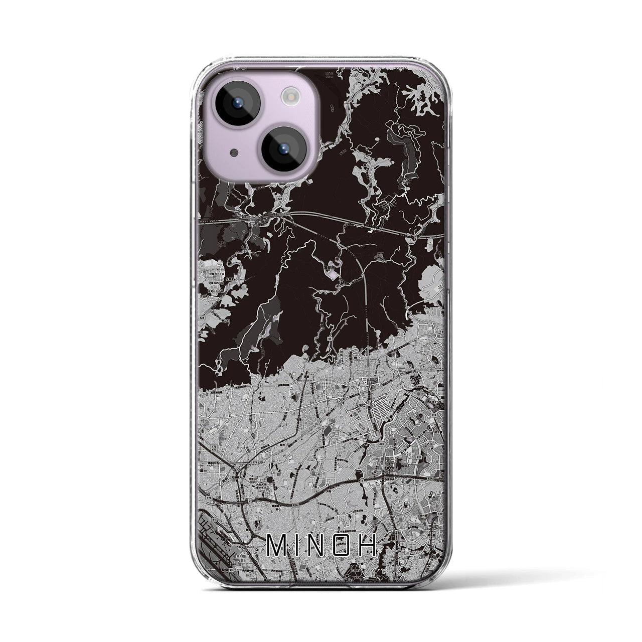 【箕面(大阪府)】地図柄iPhoneケース(クリアタイプ)