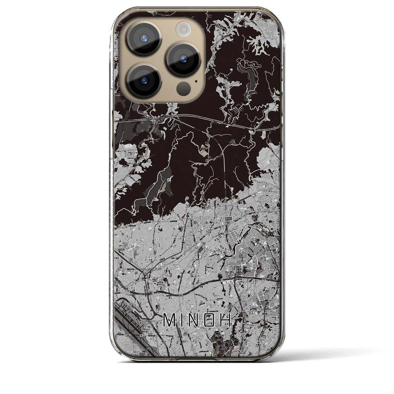 【箕面(大阪府)】地図柄iPhoneケース(クリアタイプ)