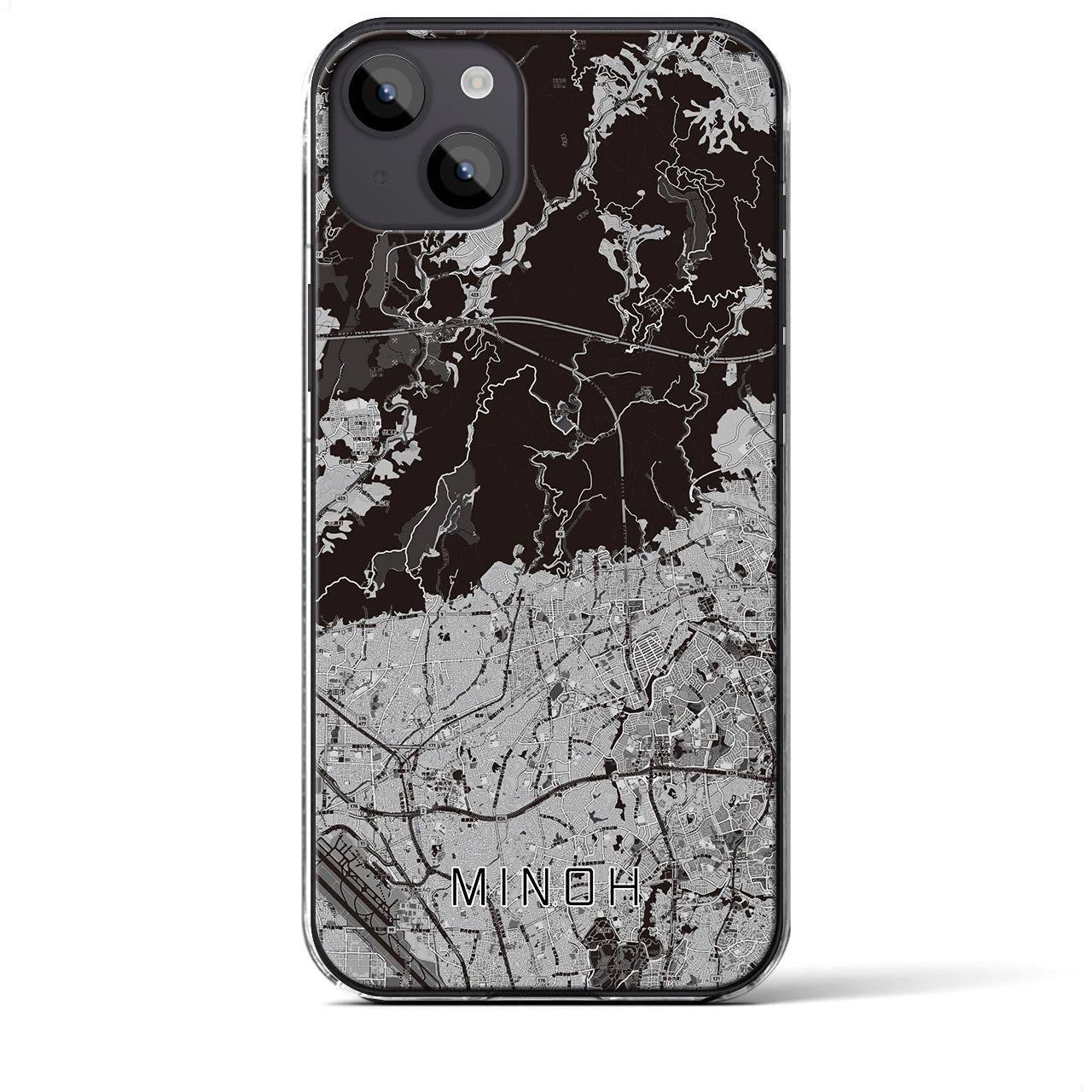 【箕面(大阪府)】地図柄iPhoneケース(クリアタイプ)