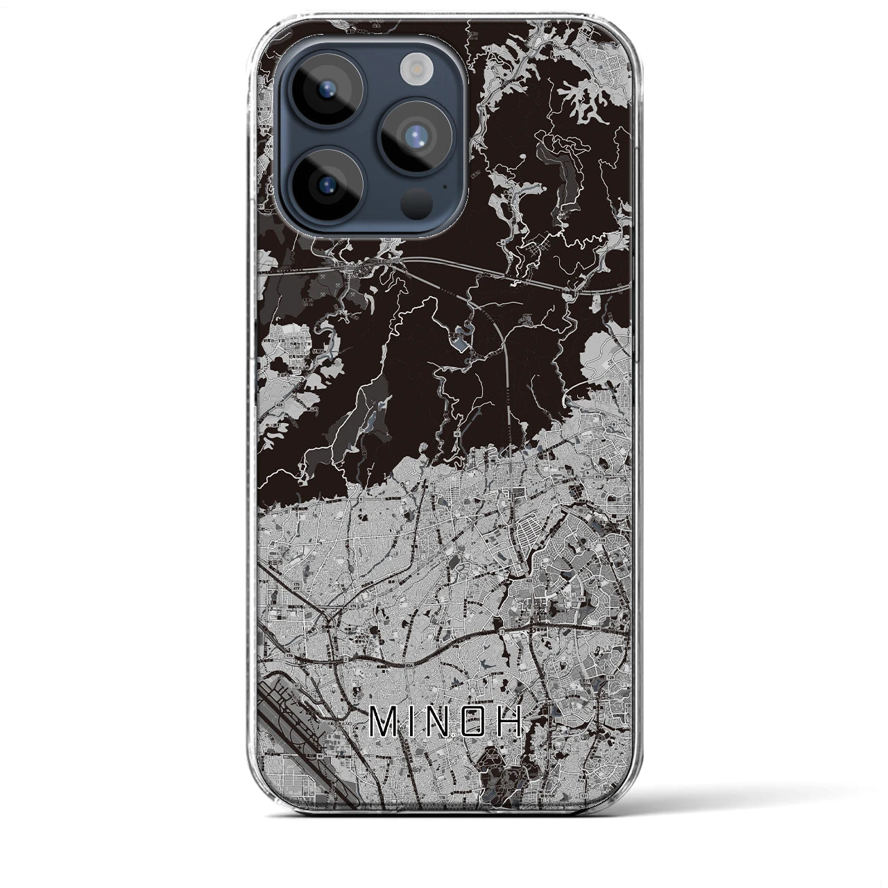 【箕面(大阪府)】地図柄iPhoneケース(クリアタイプ)