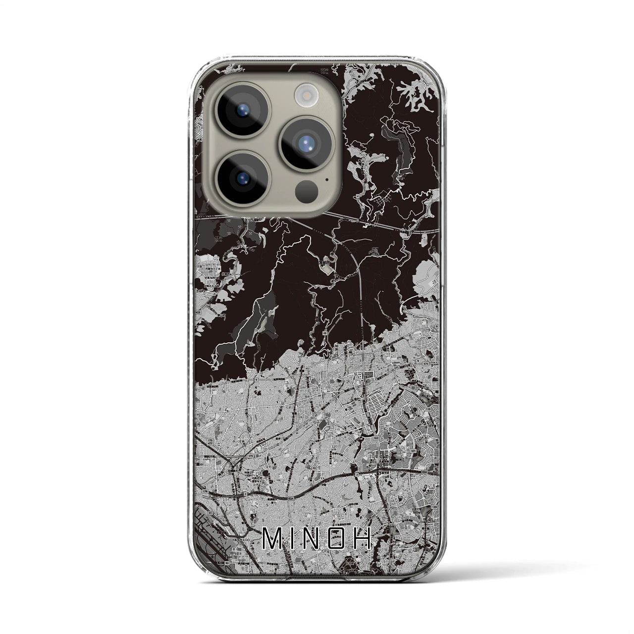 【箕面(大阪府)】地図柄iPhoneケース(クリアタイプ)