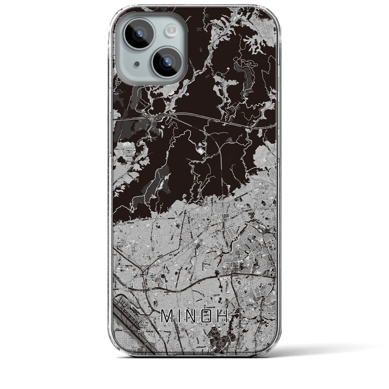 【箕面(大阪府)】地図柄iPhoneケース(クリアタイプ)