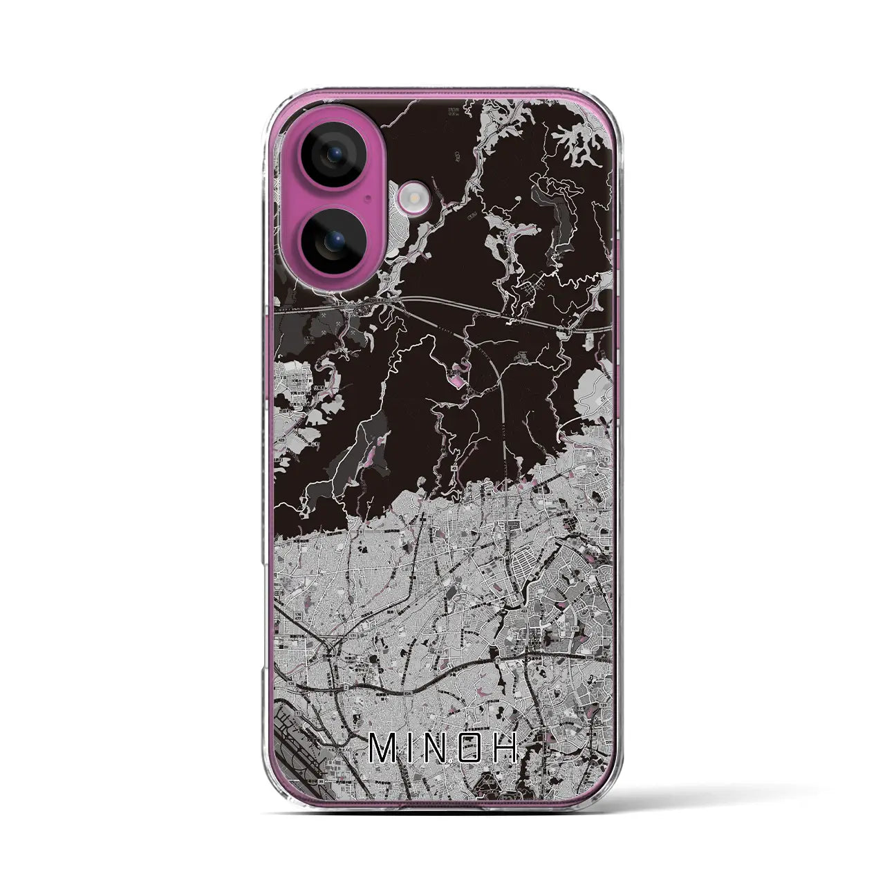 【箕面(大阪府)】地図柄iPhoneケース(クリアタイプ)