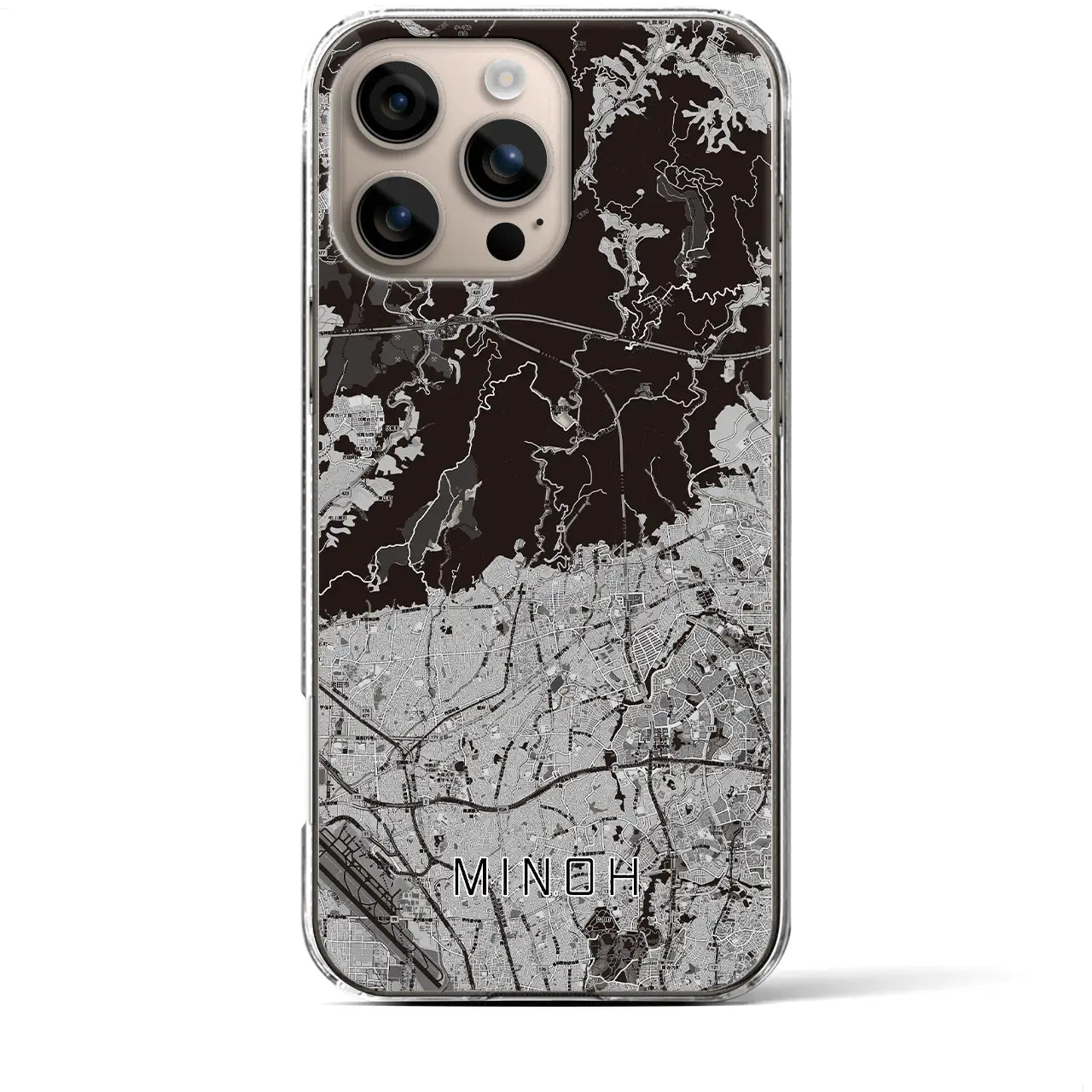 【箕面(大阪府)】地図柄iPhoneケース(クリアタイプ)