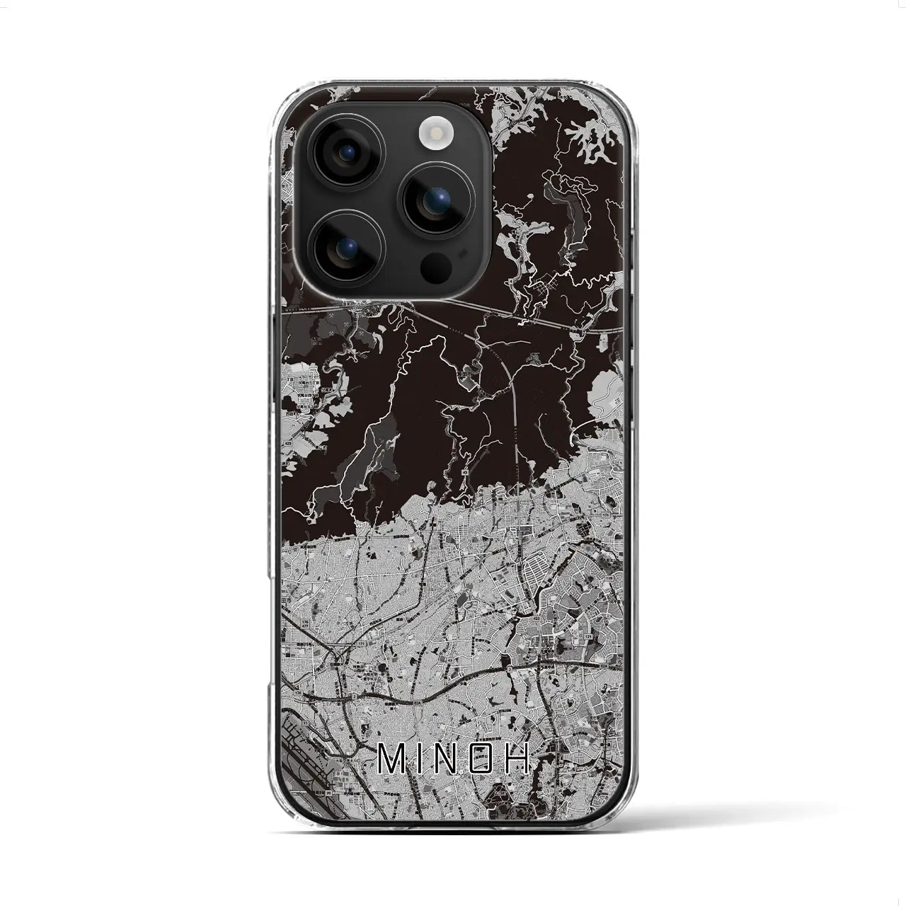 【箕面(大阪府)】地図柄iPhoneケース(クリアタイプ)