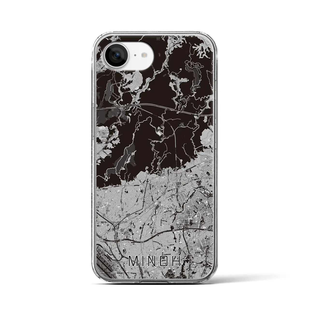 【箕面(大阪府)】地図柄iPhoneケース(クリアタイプ)