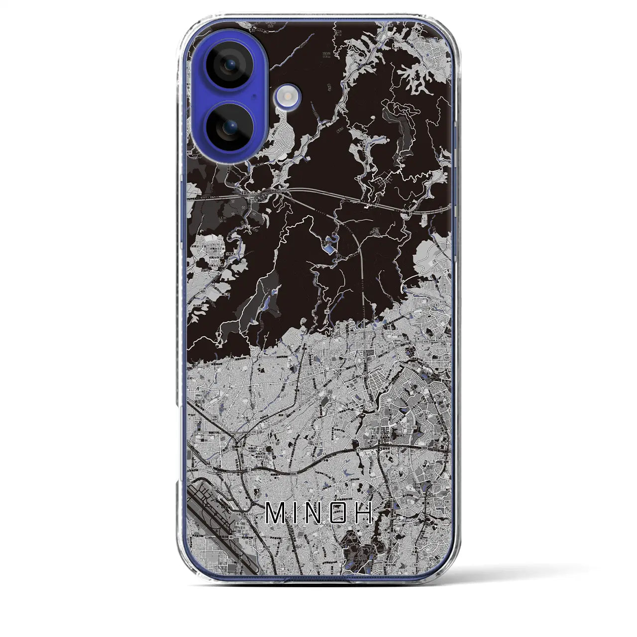 【箕面(大阪府)】地図柄iPhoneケース(クリアタイプ)