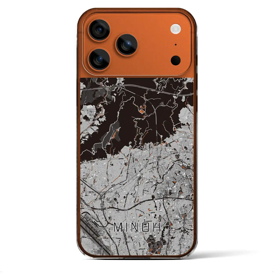 【箕面(大阪府)】地図柄iPhoneケース(クリアタイプ)