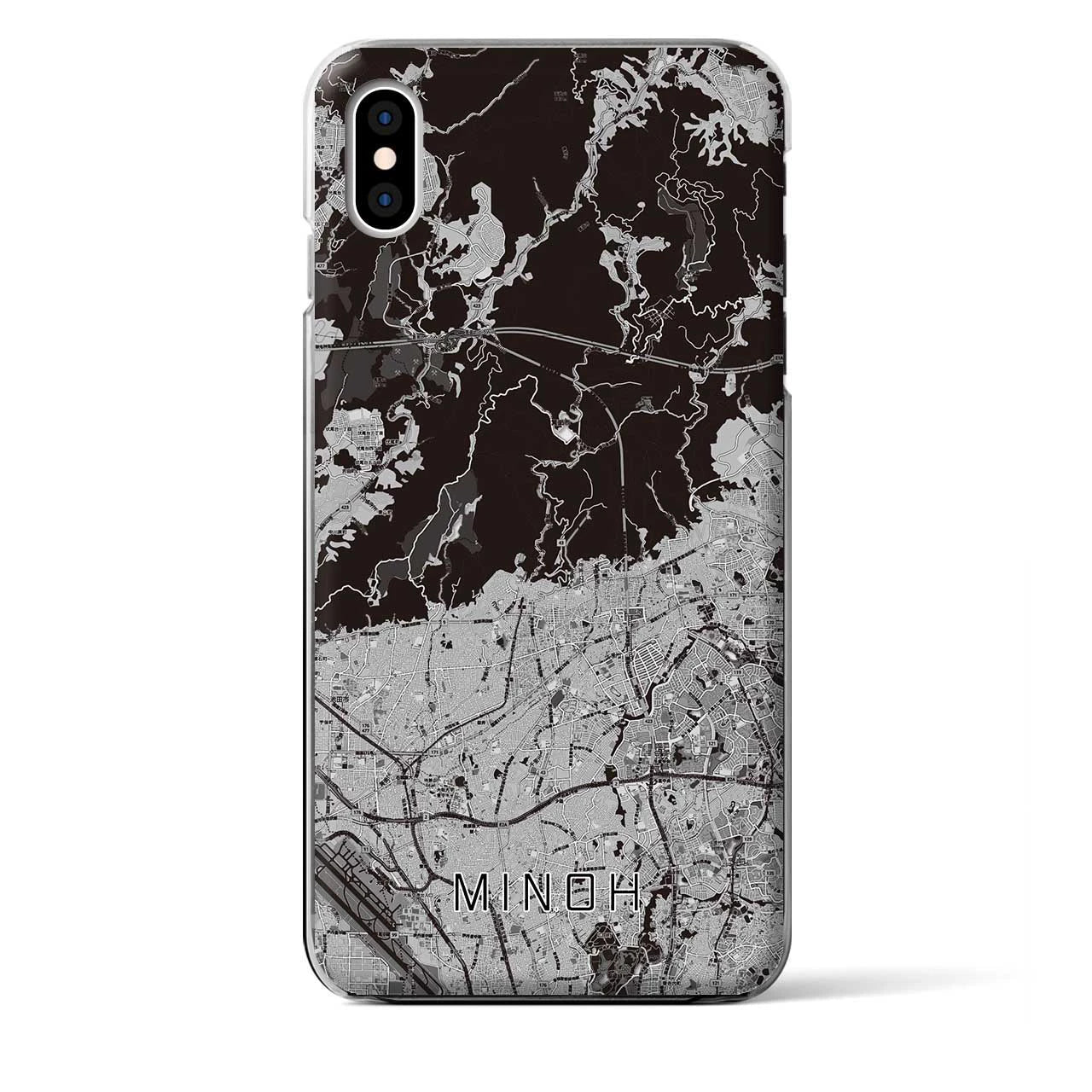 【箕面(大阪府)】地図柄iPhoneケース(クリアタイプ)
