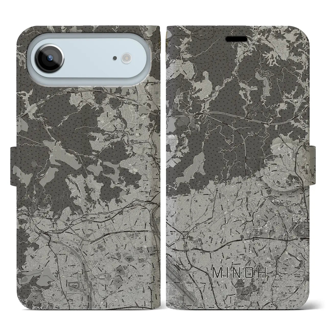 【箕面(大阪府)】地図柄iPhoneケース(手帳タイプ)