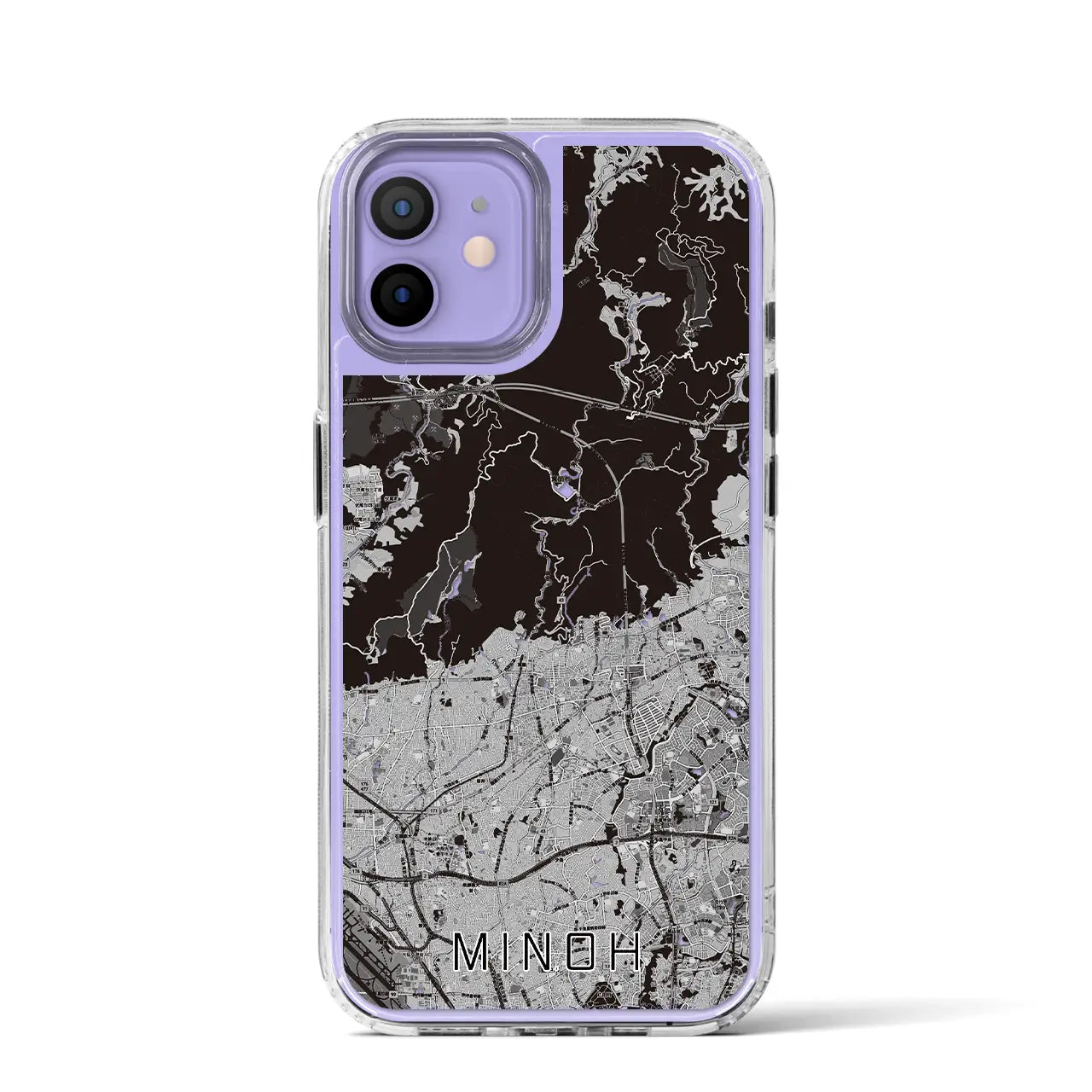 【箕面(大阪府)】地図柄iPhoneケース(MagSafeタイプ)