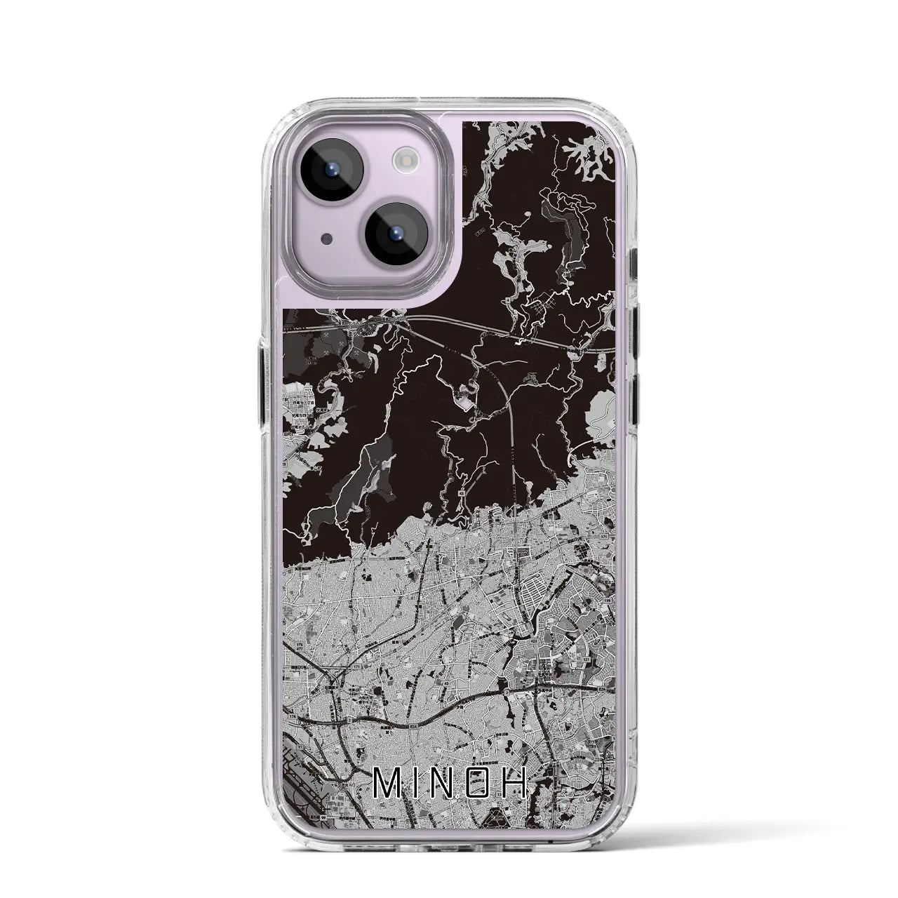 【箕面(大阪府)】地図柄iPhoneケース(MagSafeタイプ)