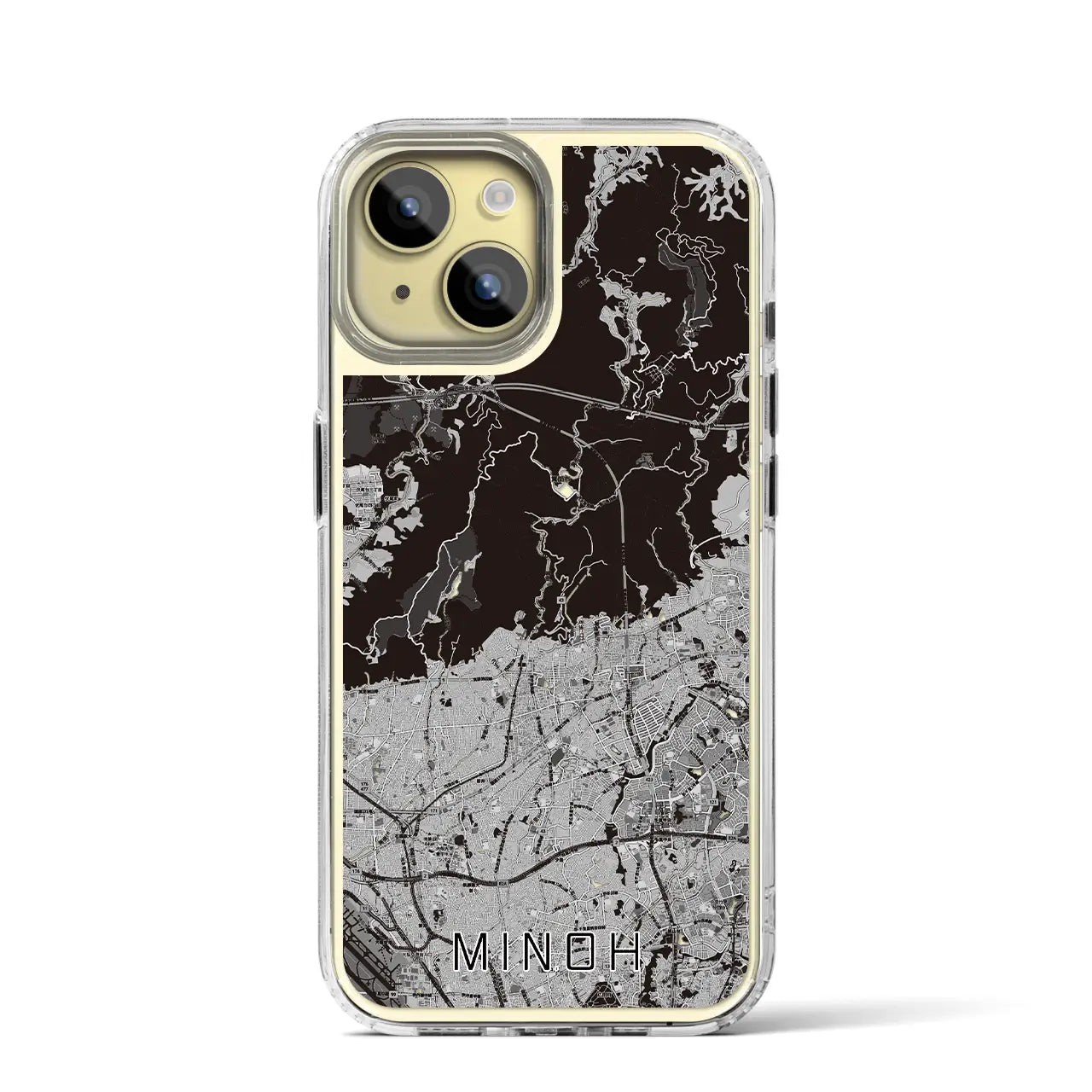 【箕面(大阪府)】地図柄iPhoneケース(MagSafeタイプ)