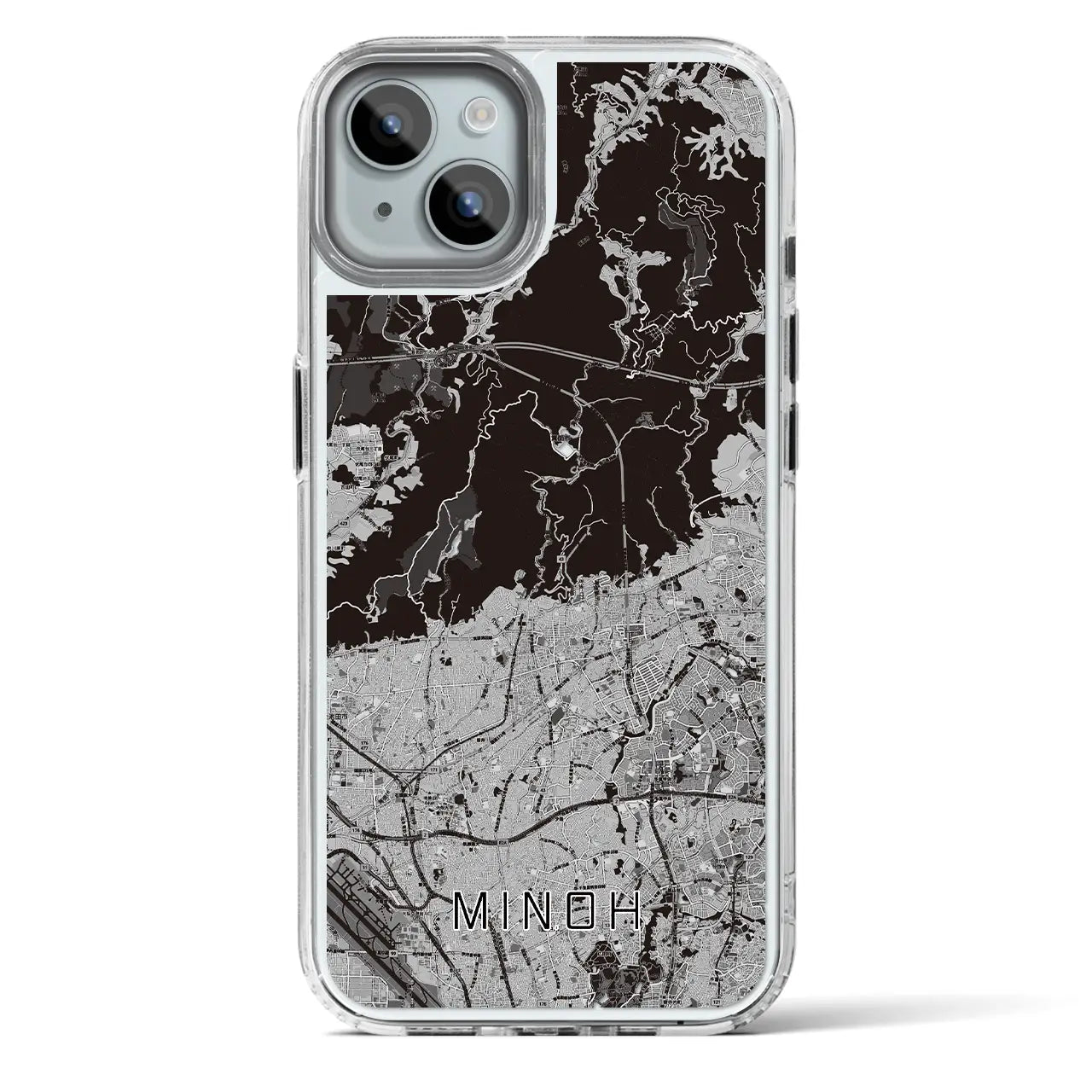 【箕面(大阪府)】地図柄iPhoneケース(MagSafeタイプ)