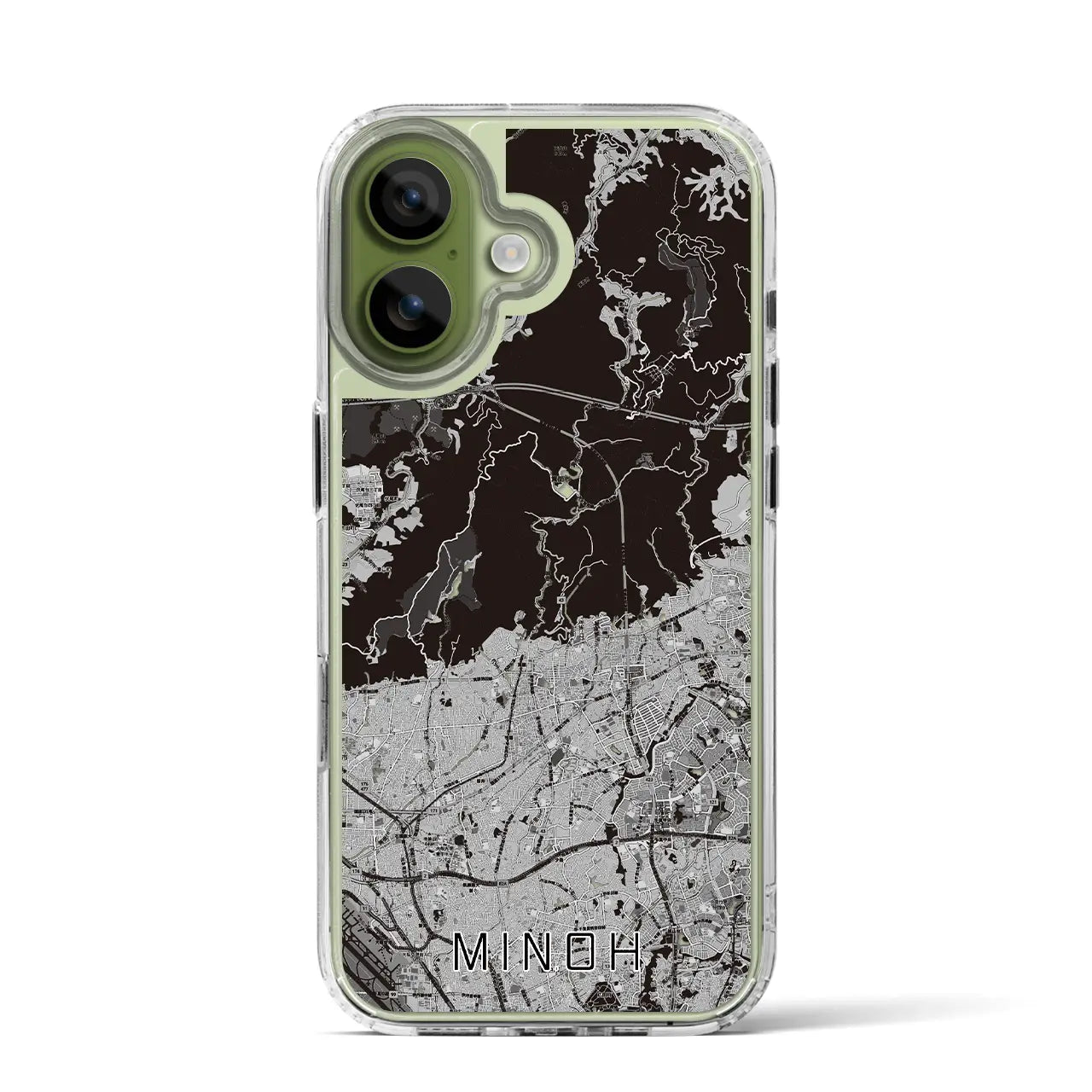 【箕面(大阪府)】地図柄iPhoneケース(MagSafeタイプ)