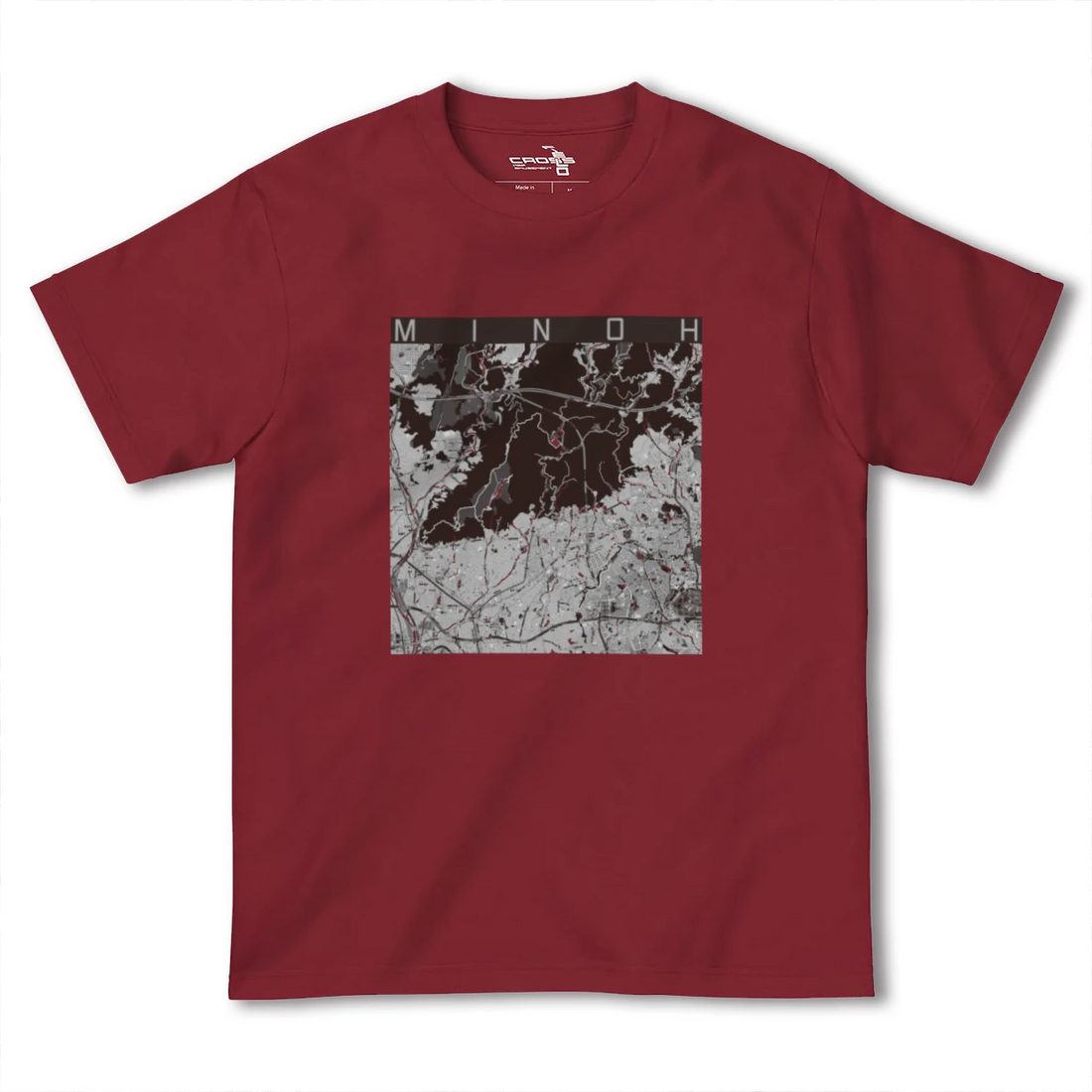 【箕面(大阪府)】地図柄ヘビーウェイトTシャツ