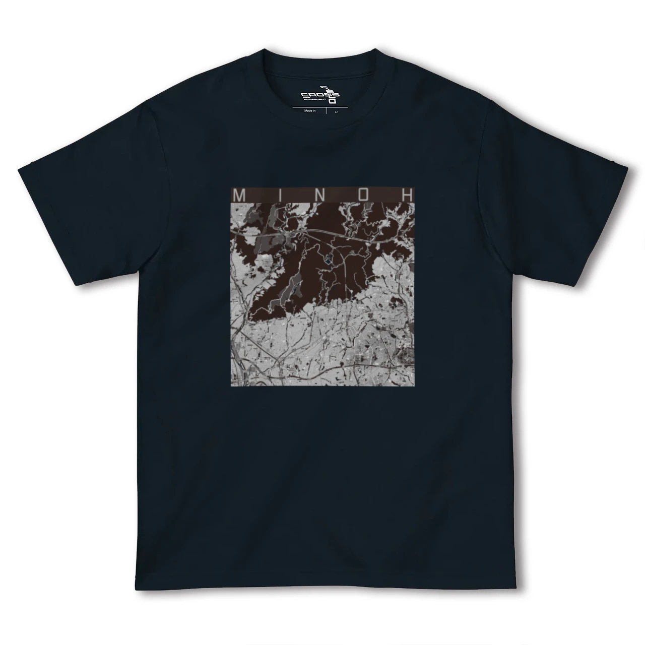 【箕面(大阪府)】地図柄ヘビーウェイトTシャツ
