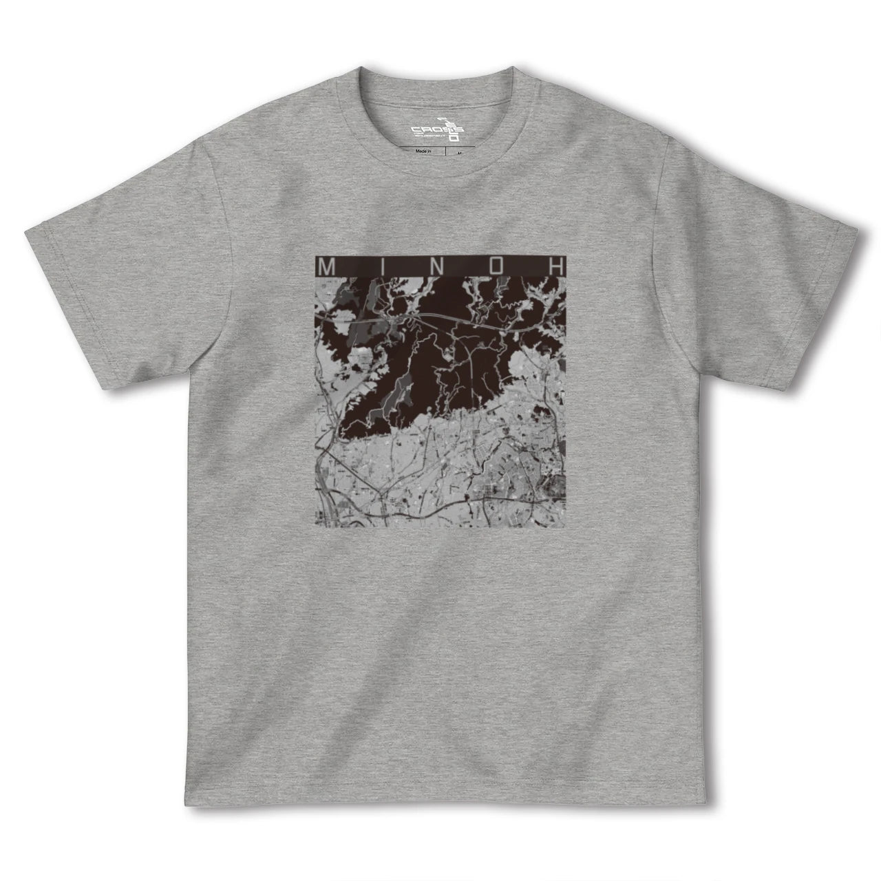 【箕面(大阪府)】地図柄ヘビーウェイトTシャツ