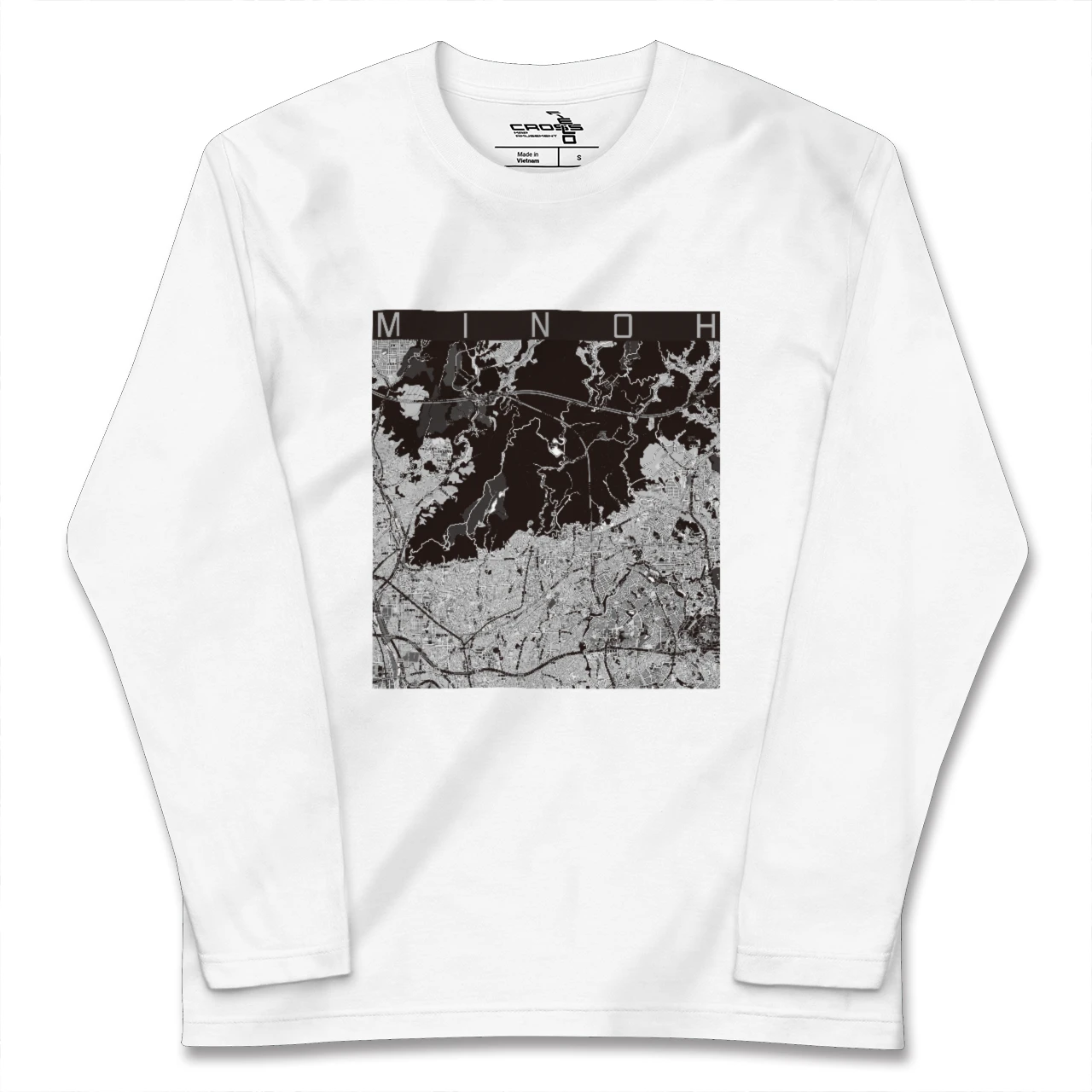 【箕面(大阪府)】地図柄ロングスリーブTシャツ