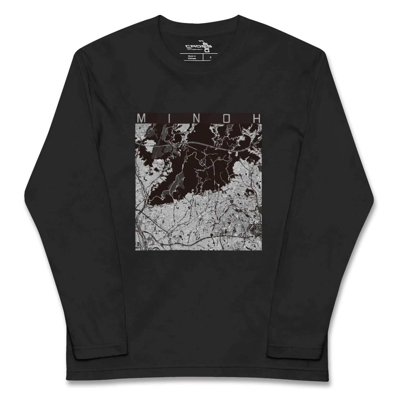 【箕面(大阪府)】地図柄ロングスリーブTシャツ