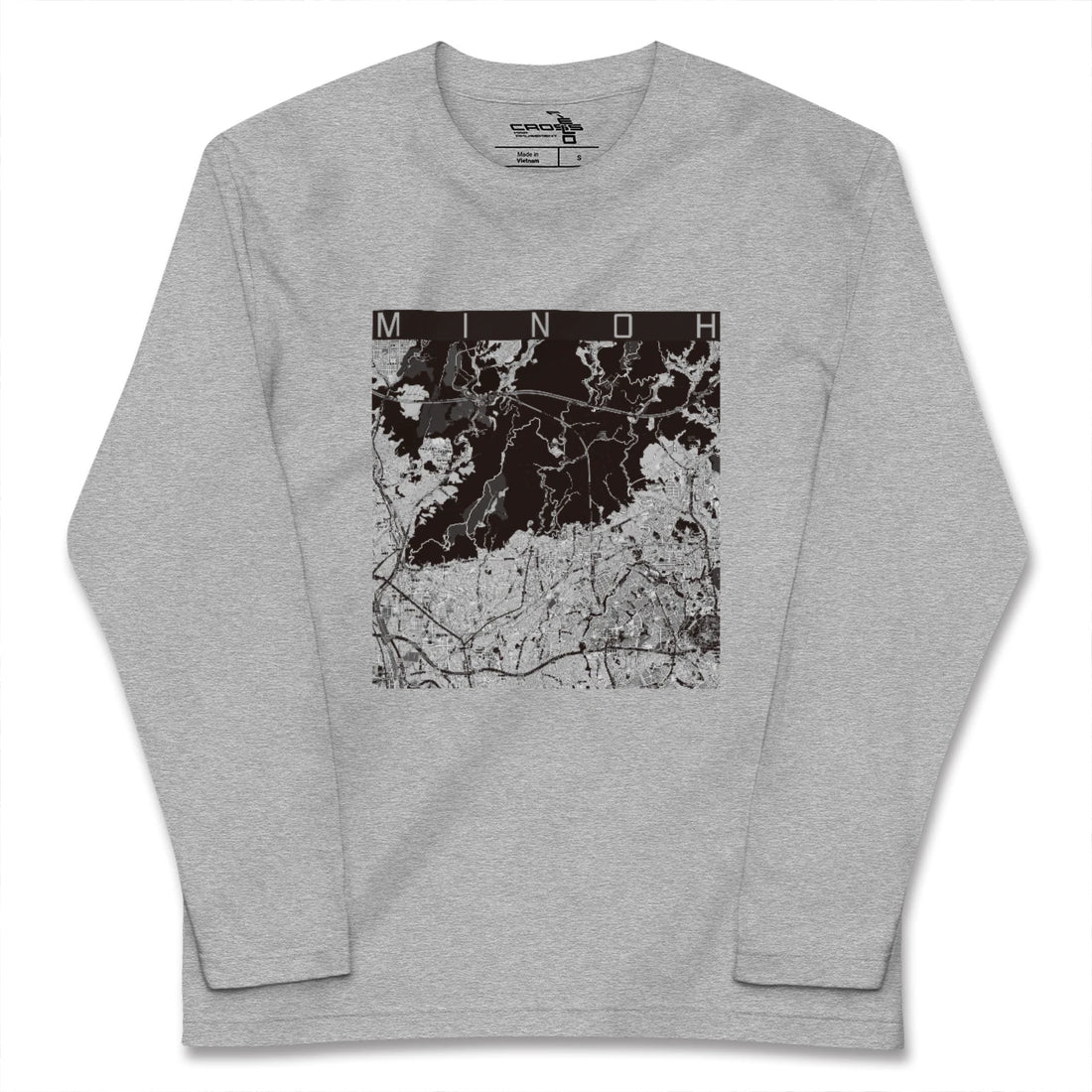 【箕面(大阪府)】地図柄ロングスリーブTシャツ