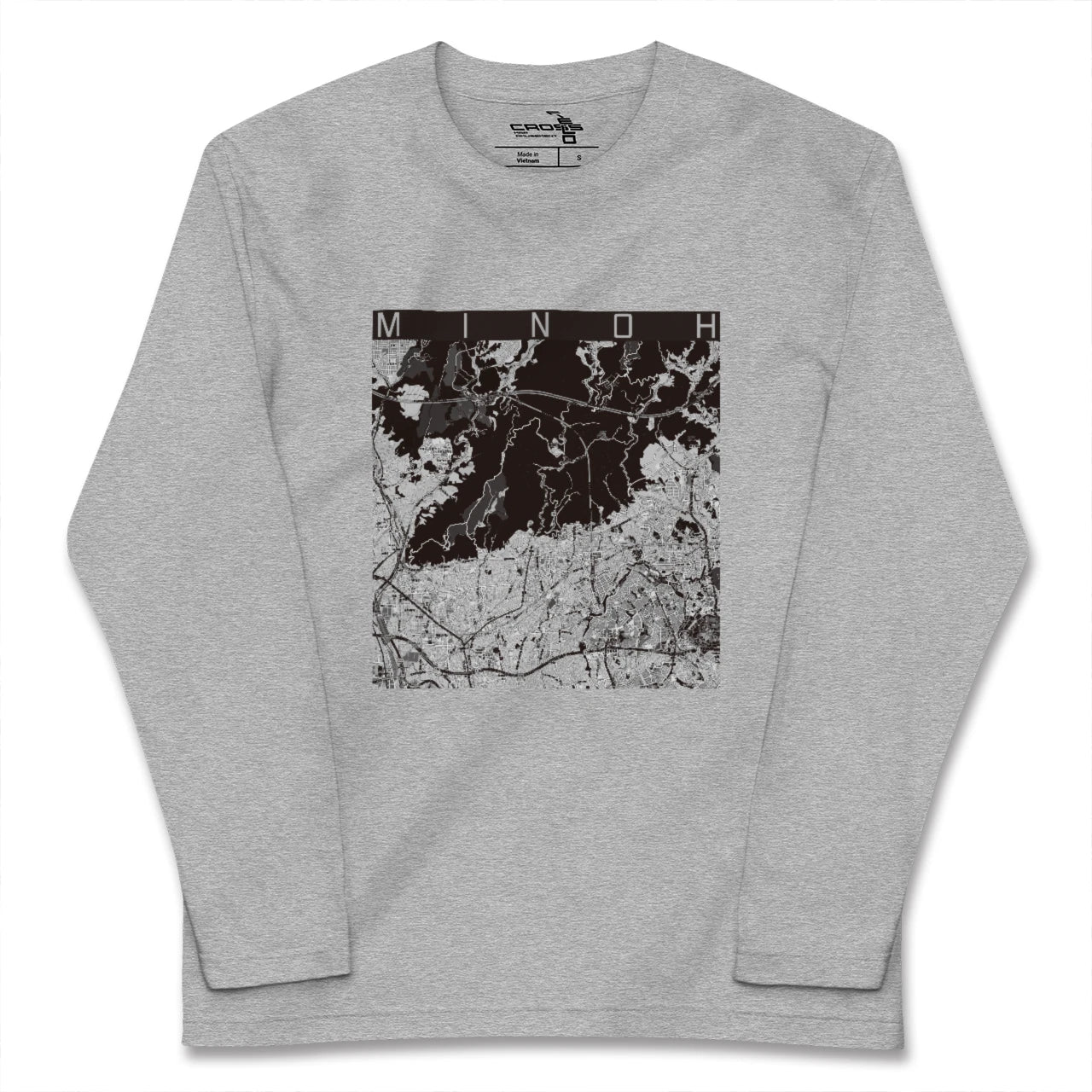 【箕面(大阪府)】地図柄ロングスリーブTシャツ