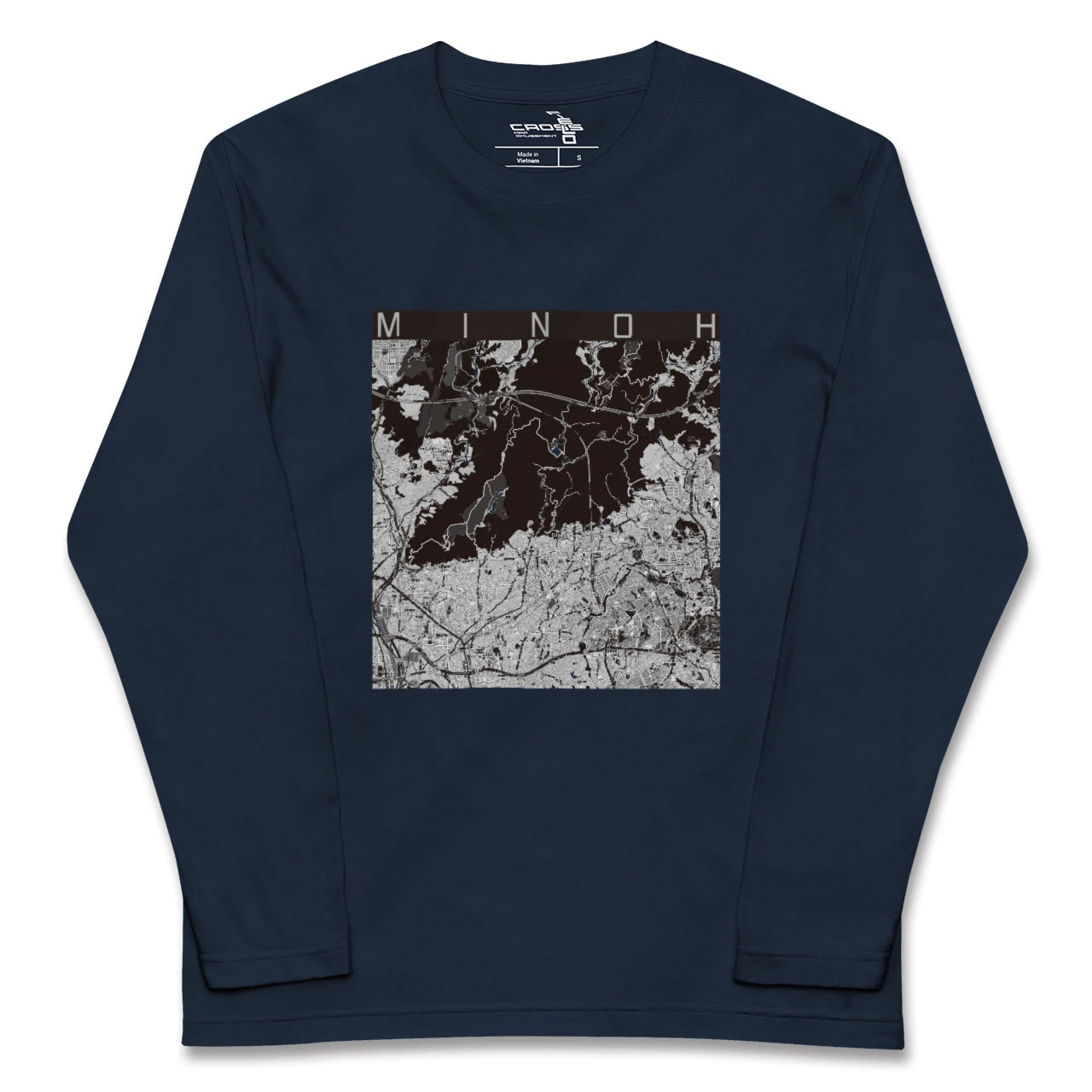 【箕面(大阪府)】地図柄ロングスリーブTシャツ