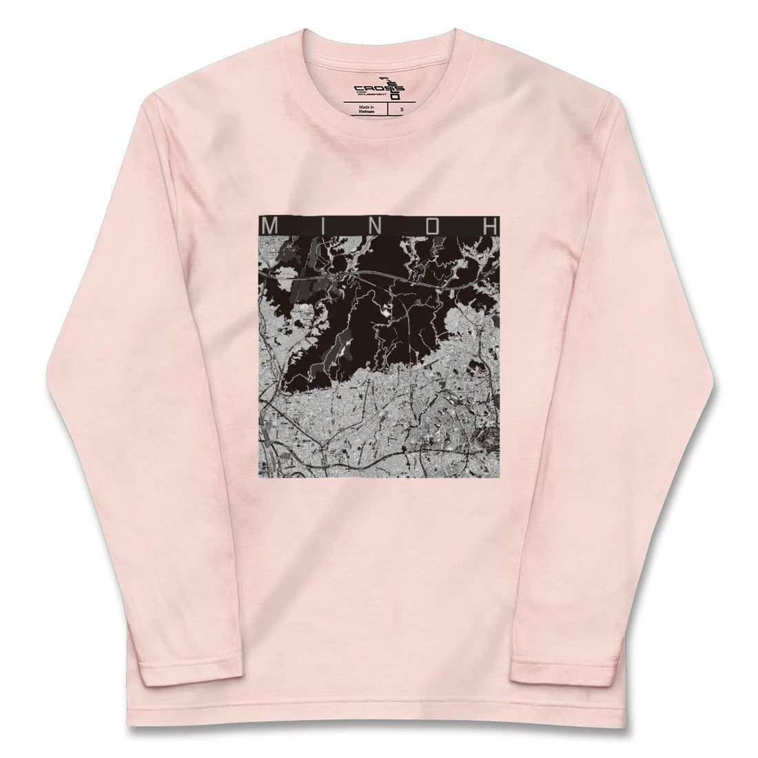 【箕面(大阪府)】地図柄ロングスリーブTシャツ