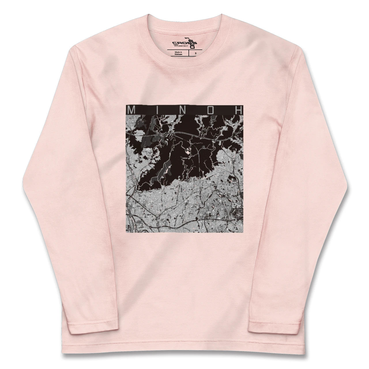【箕面(大阪府)】地図柄ロングスリーブTシャツ