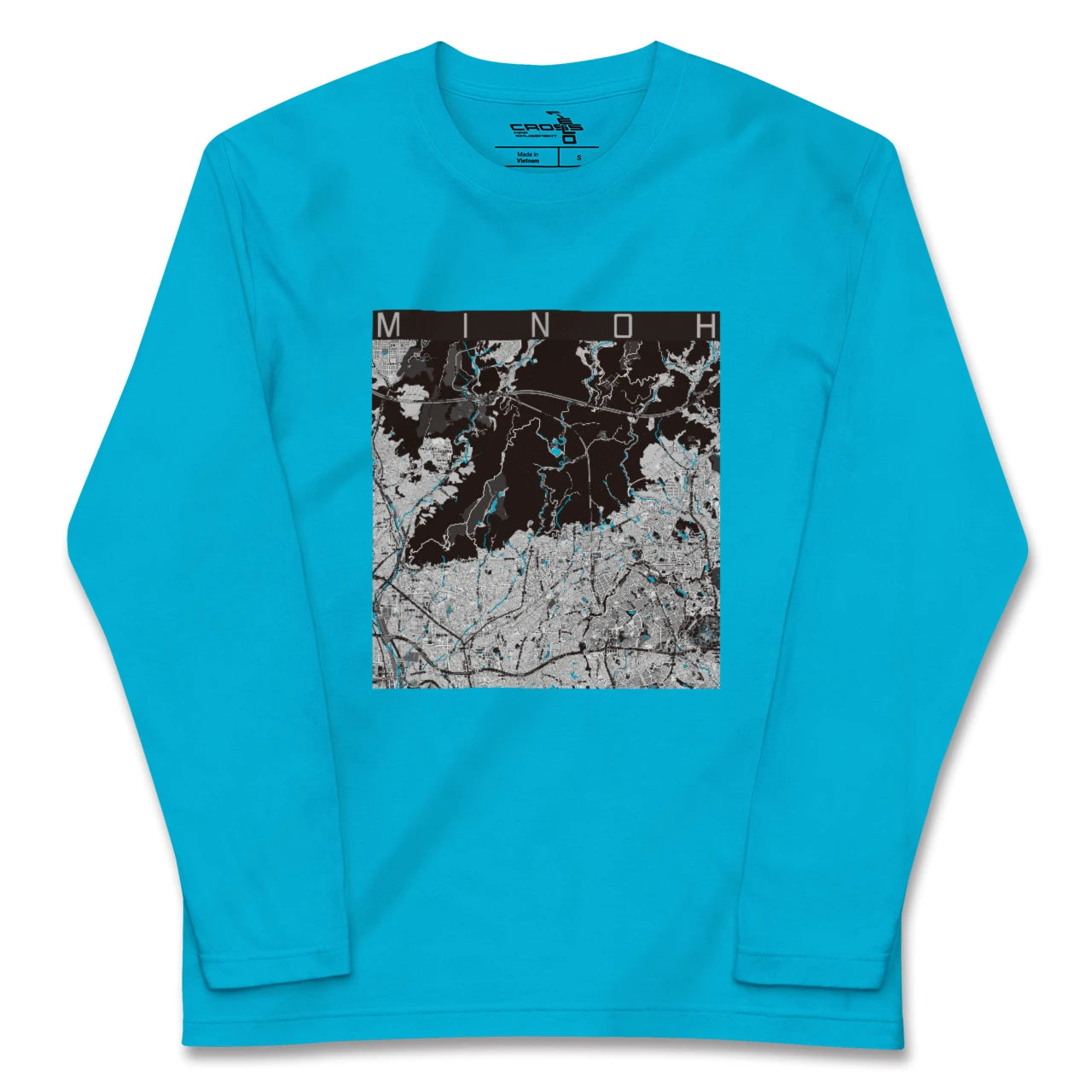 【箕面(大阪府)】地図柄ロングスリーブTシャツ
