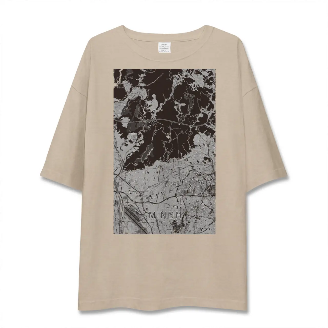 【箕面(大阪府)】地図柄ビッグシルエットTシャツ