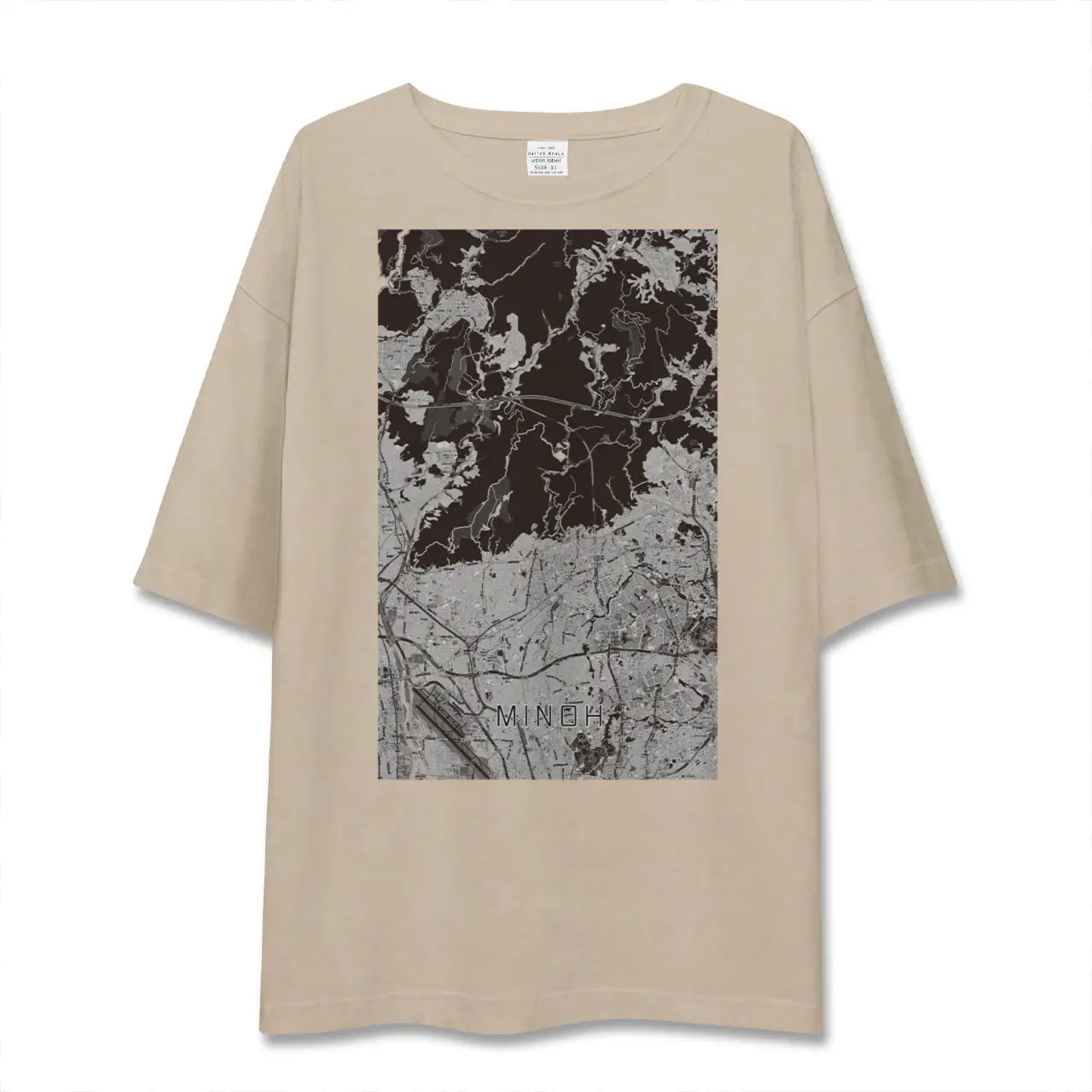 【箕面(大阪府)】地図柄ビッグシルエットTシャツ
