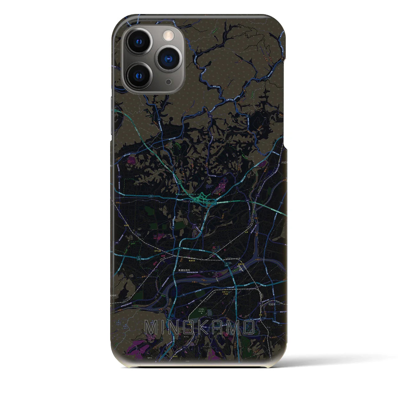 【美濃加茂(岐阜県)】地図柄iPhoneケース(バックカバータイプ)