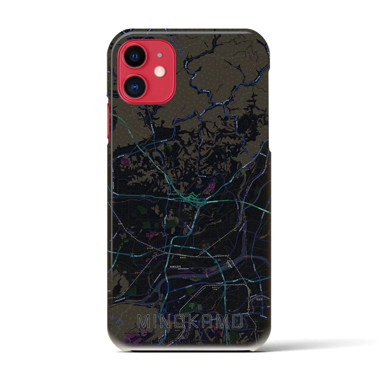 【美濃加茂(岐阜県)】地図柄iPhoneケース(バックカバータイプ)