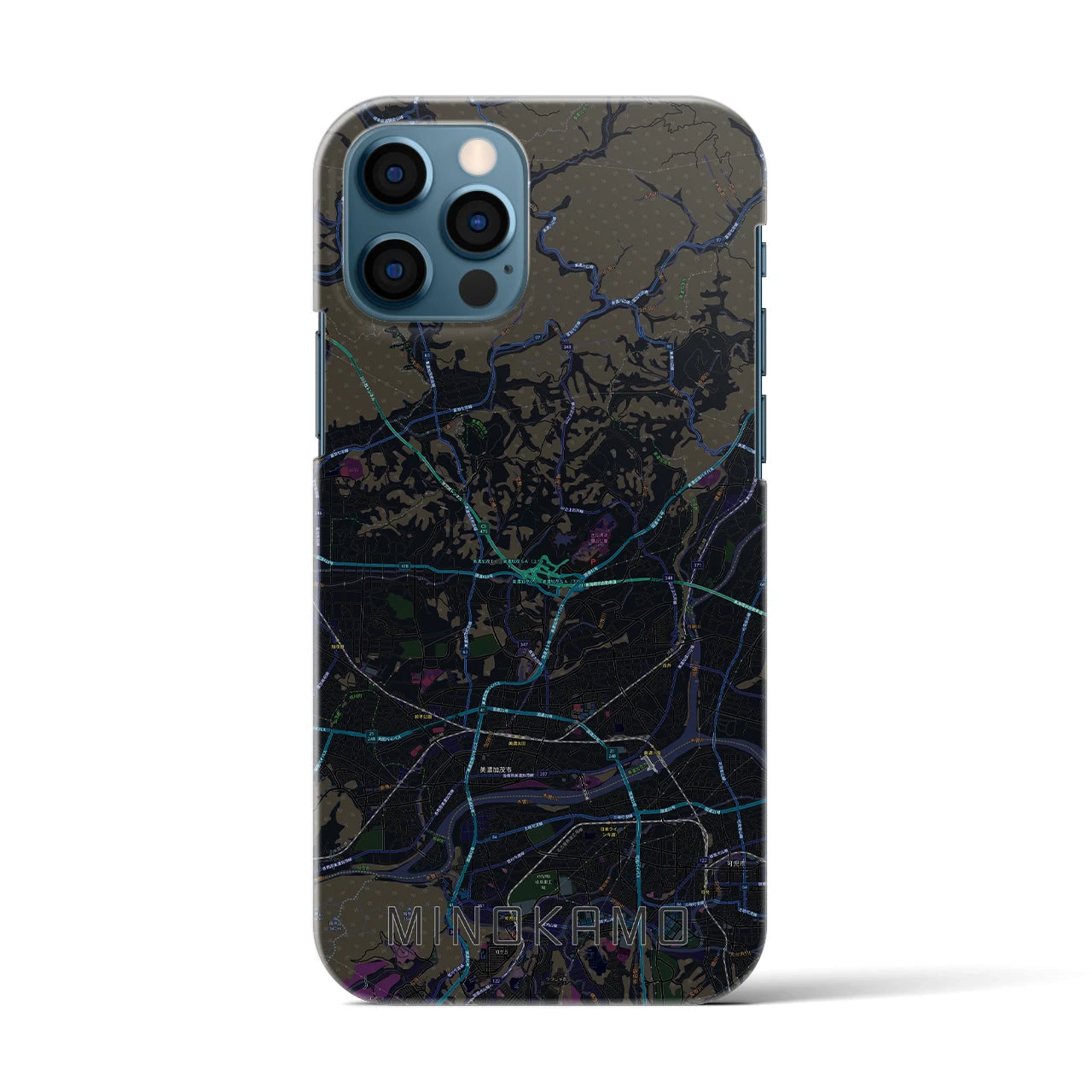 【美濃加茂(岐阜県)】地図柄iPhoneケース(バックカバータイプ)