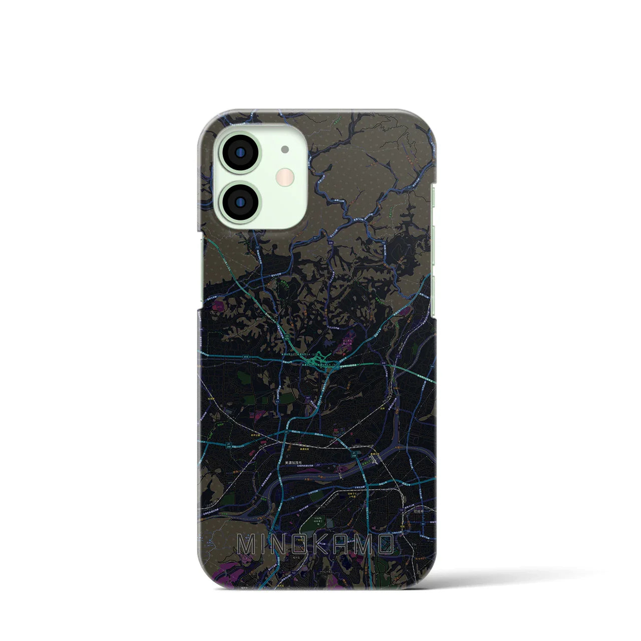 【美濃加茂(岐阜県)】地図柄iPhoneケース(バックカバータイプ)
