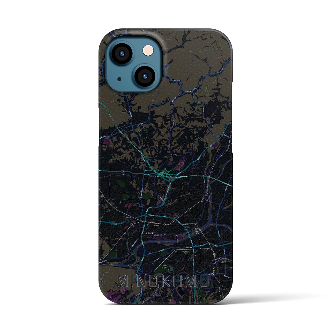 【美濃加茂(岐阜県)】地図柄iPhoneケース(バックカバータイプ)