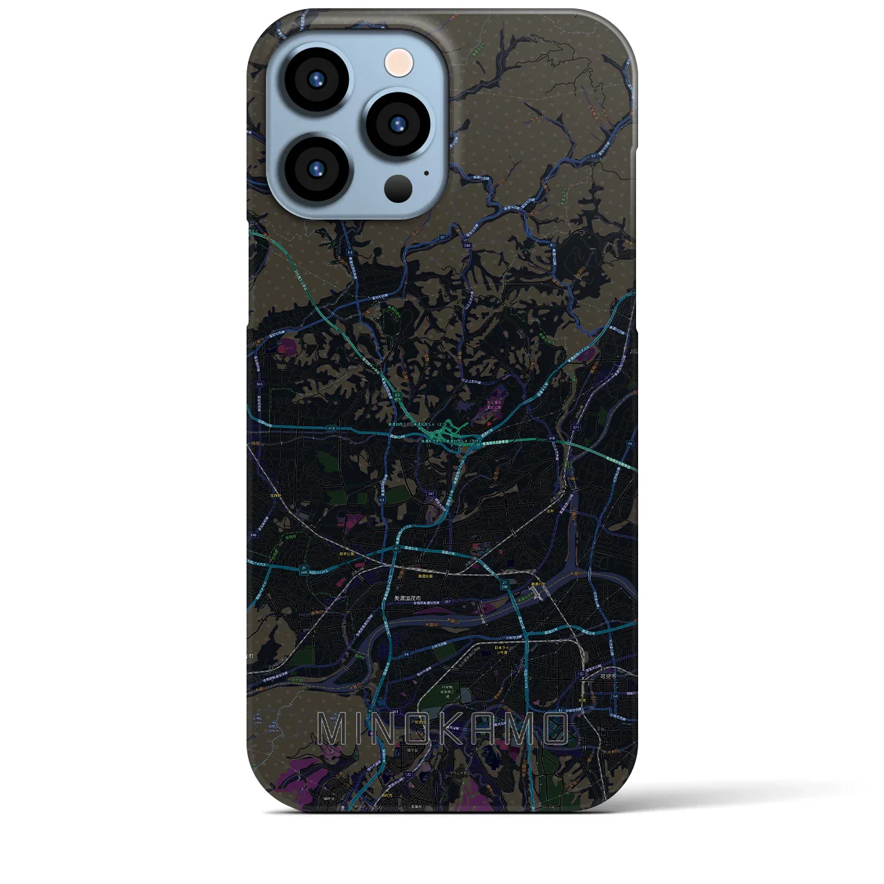 【美濃加茂(岐阜県)】地図柄iPhoneケース(バックカバータイプ)