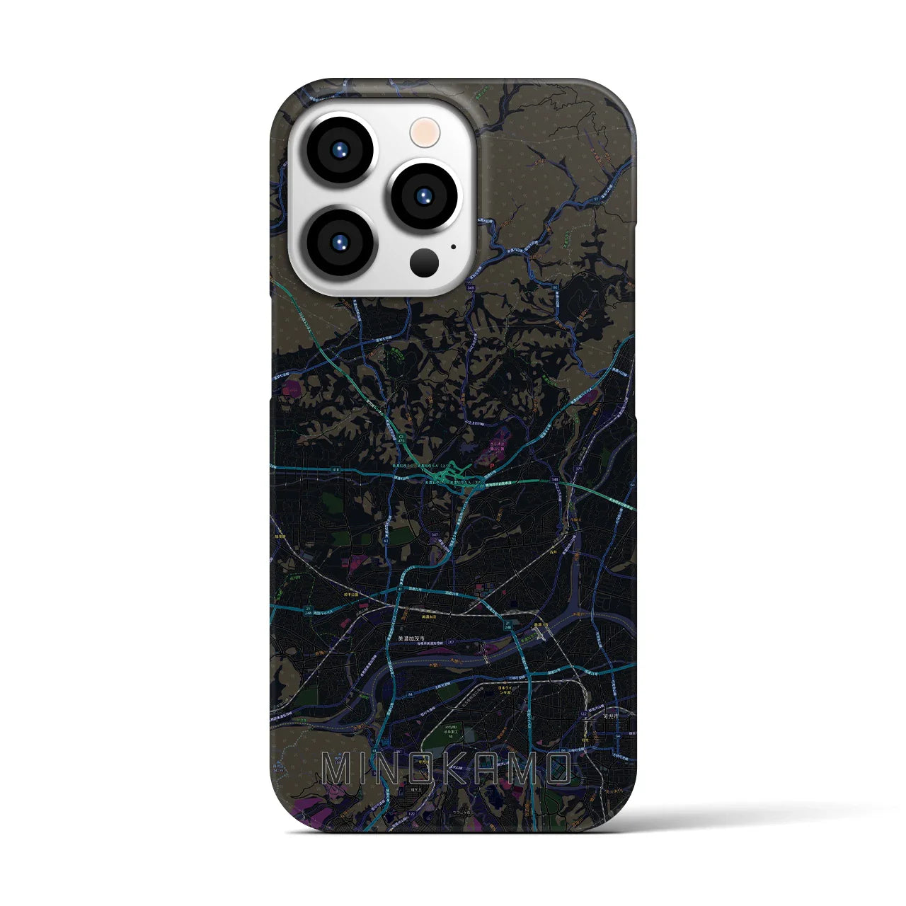 【美濃加茂(岐阜県)】地図柄iPhoneケース(バックカバータイプ)
