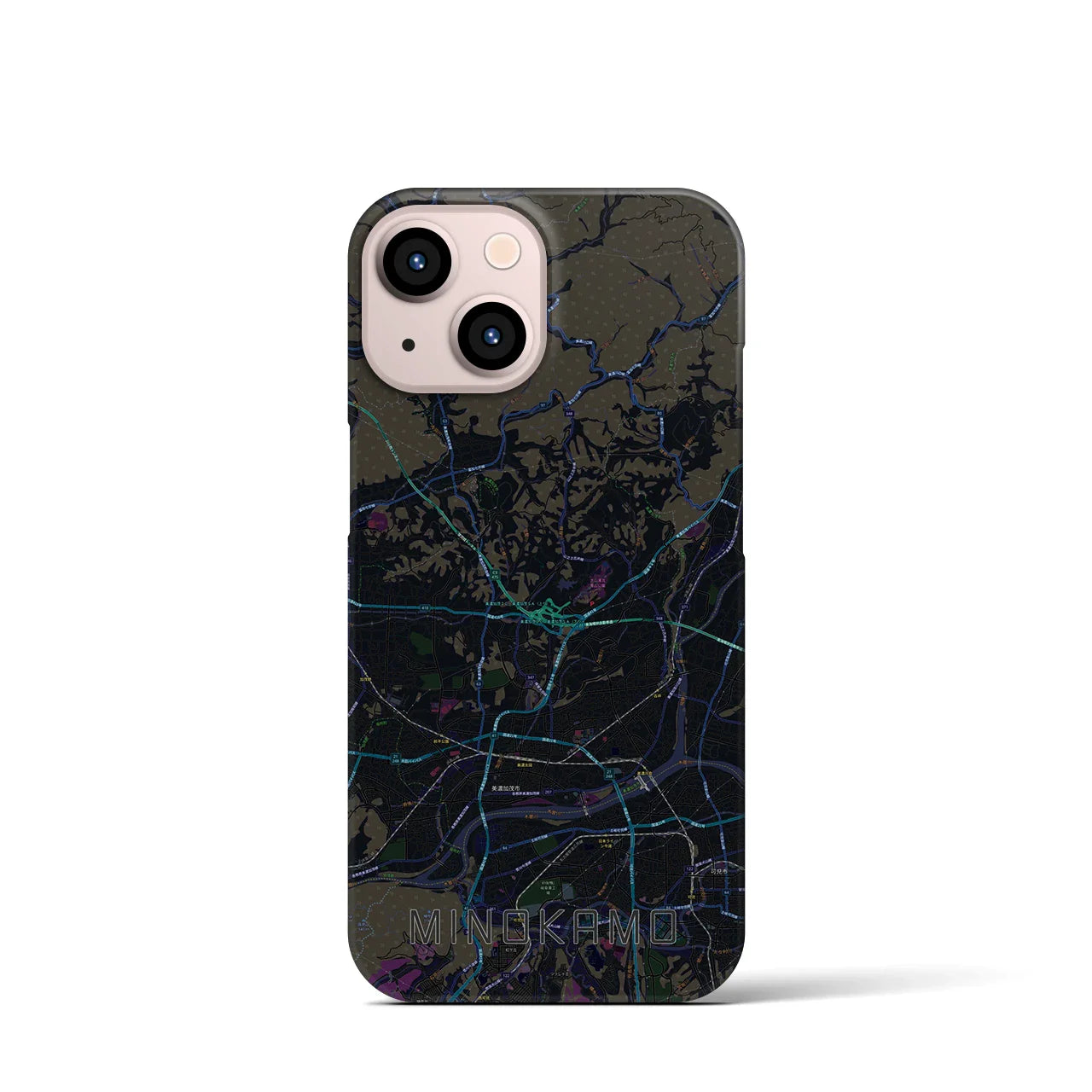 【美濃加茂(岐阜県)】地図柄iPhoneケース(バックカバータイプ)