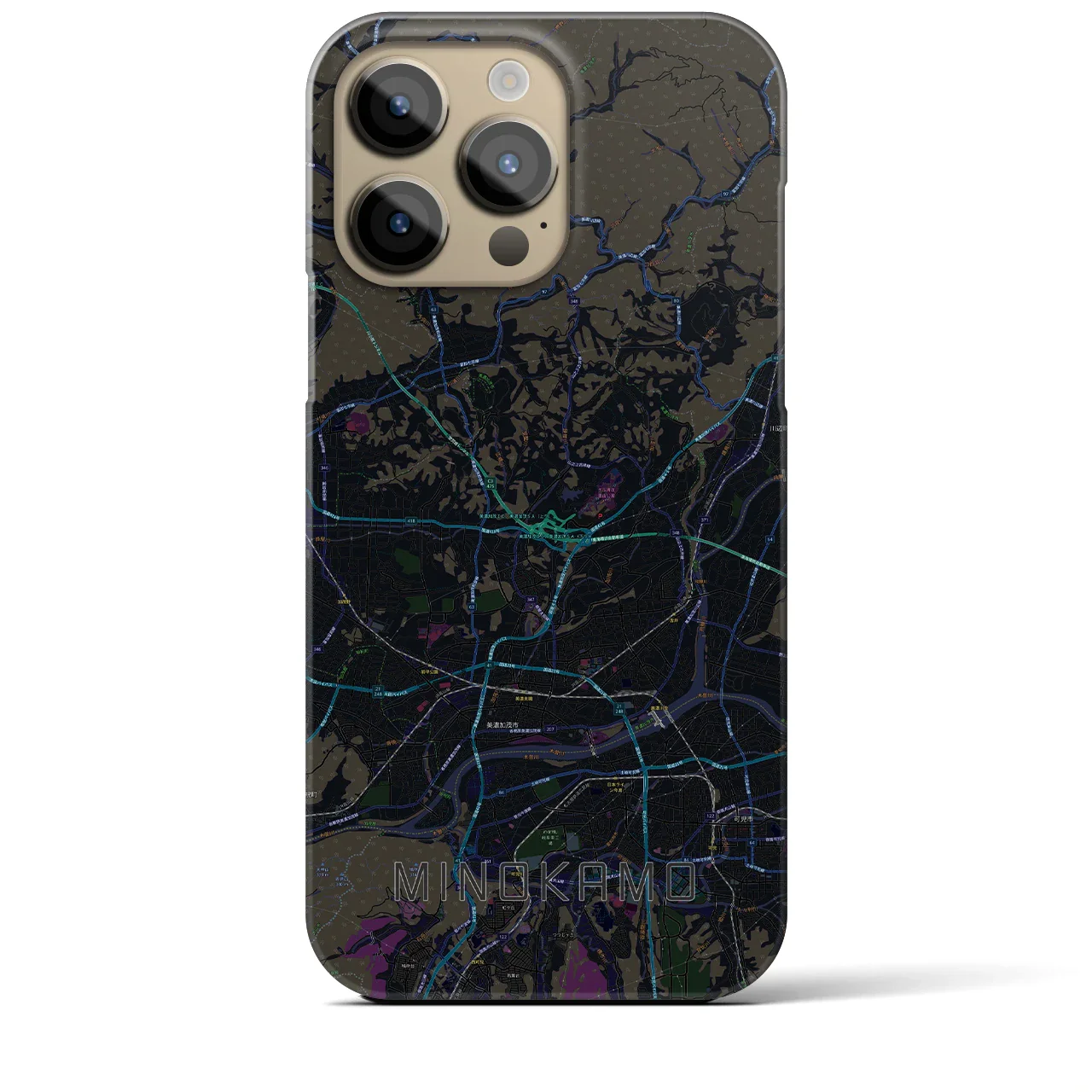 【美濃加茂(岐阜県)】地図柄iPhoneケース(バックカバータイプ)