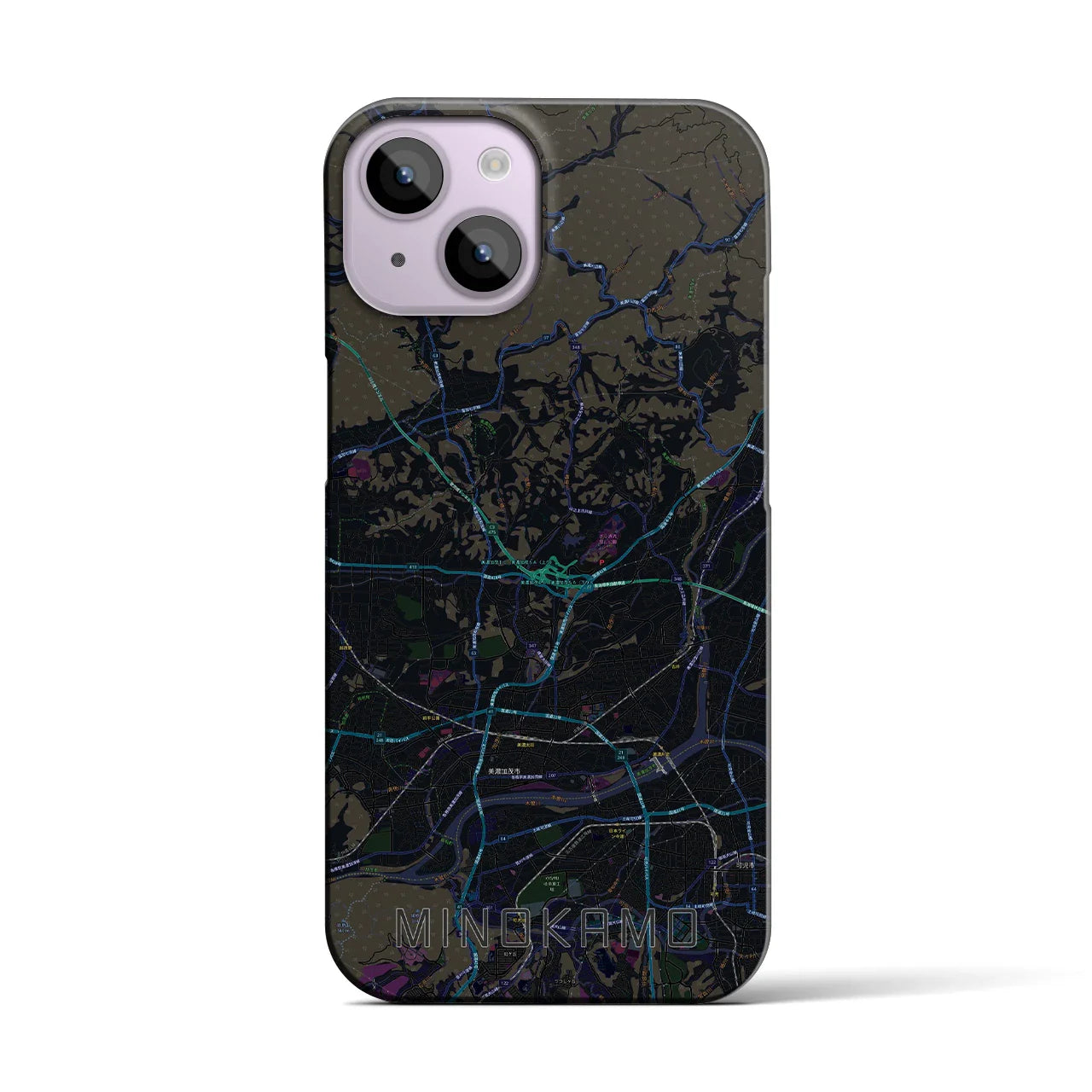 【美濃加茂(岐阜県)】地図柄iPhoneケース(バックカバータイプ)