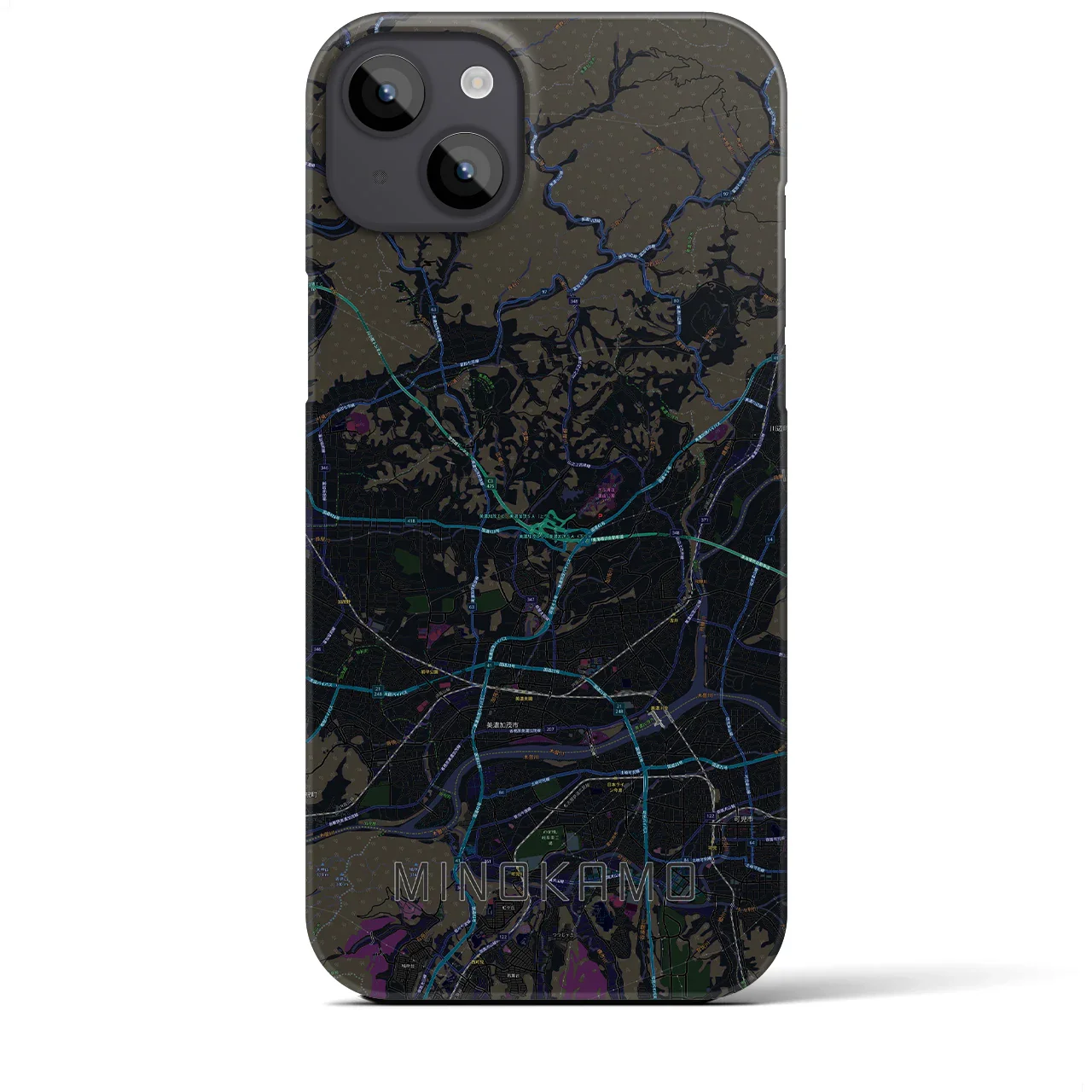 【美濃加茂(岐阜県)】地図柄iPhoneケース(バックカバータイプ)