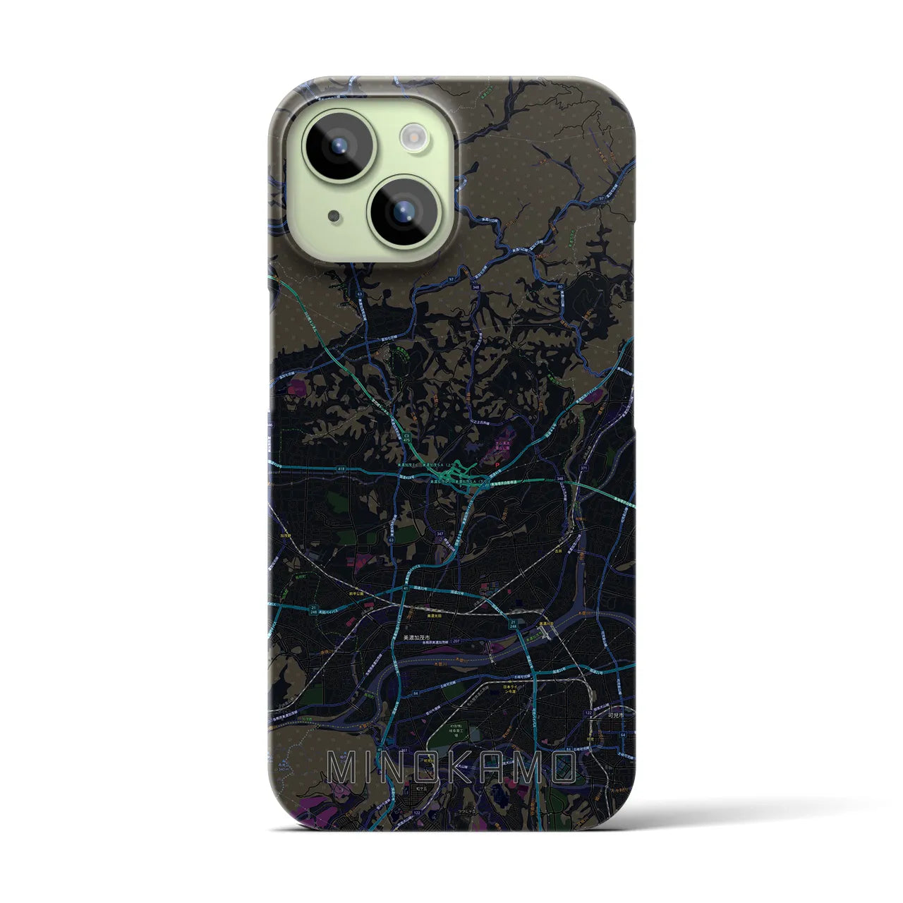 【美濃加茂(岐阜県)】地図柄iPhoneケース(バックカバータイプ)