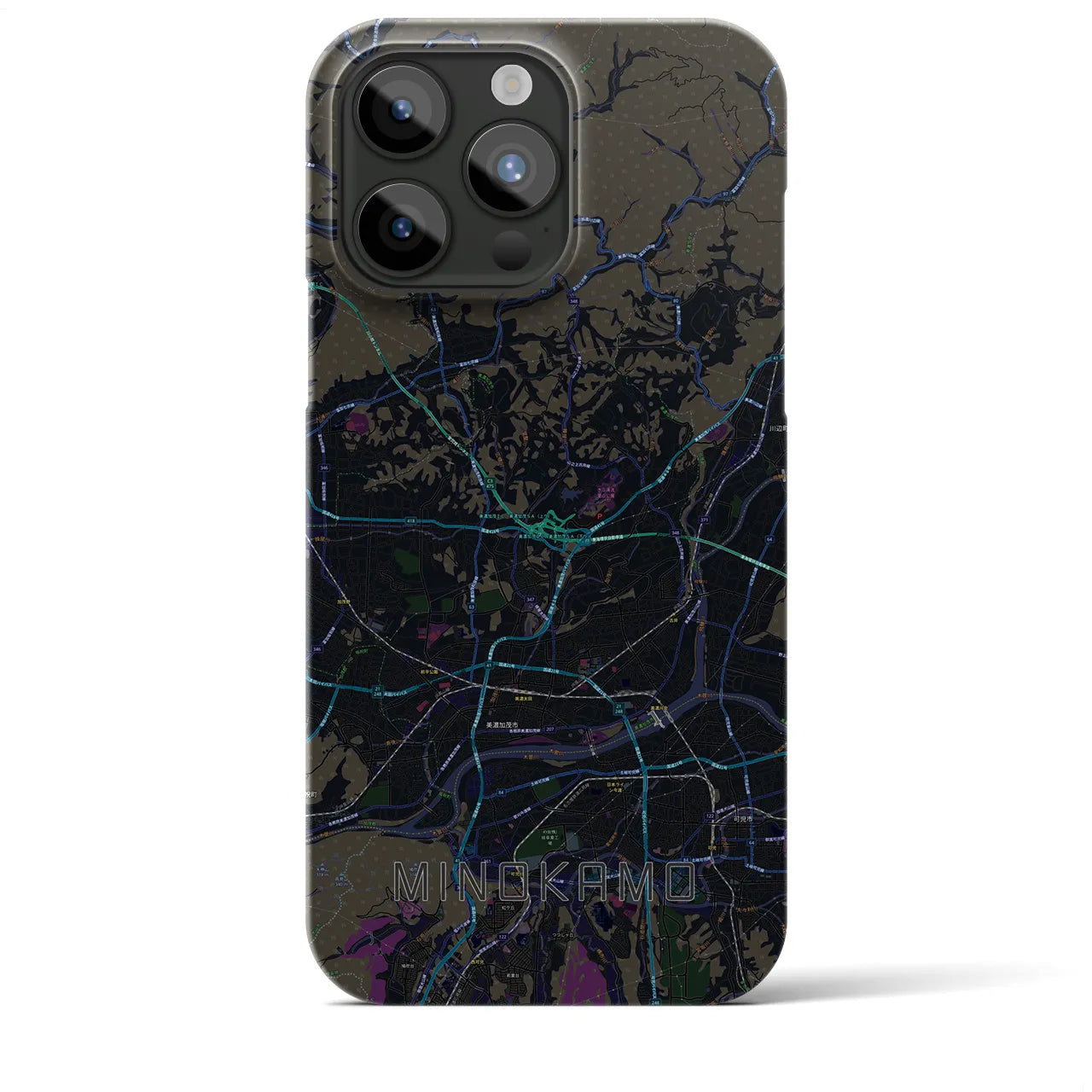 【美濃加茂(岐阜県)】地図柄iPhoneケース(バックカバータイプ)