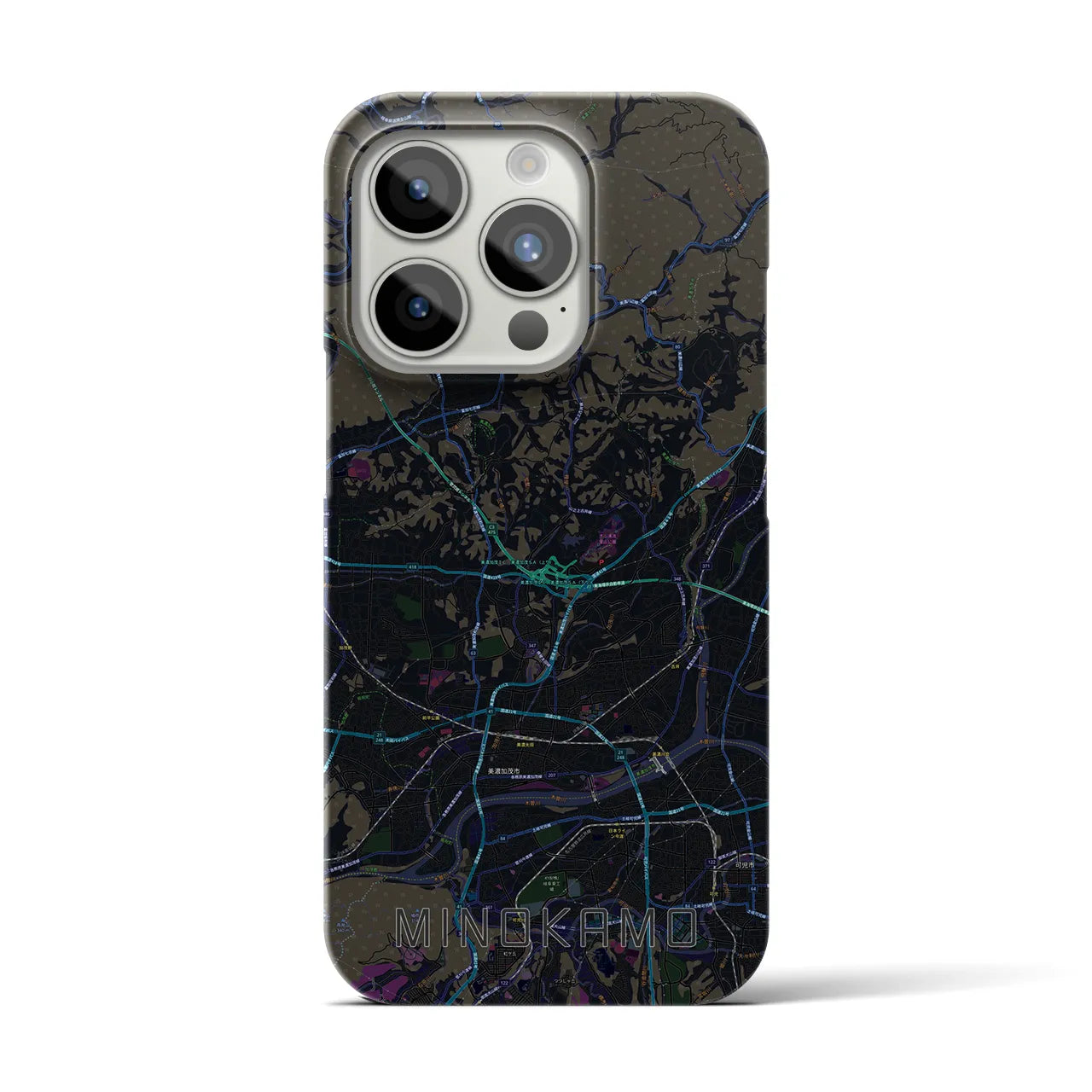 【美濃加茂(岐阜県)】地図柄iPhoneケース(バックカバータイプ)