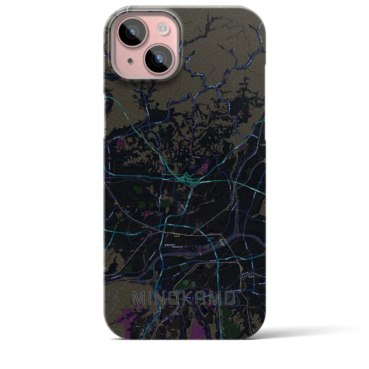 【美濃加茂(岐阜県)】地図柄iPhoneケース(バックカバータイプ)