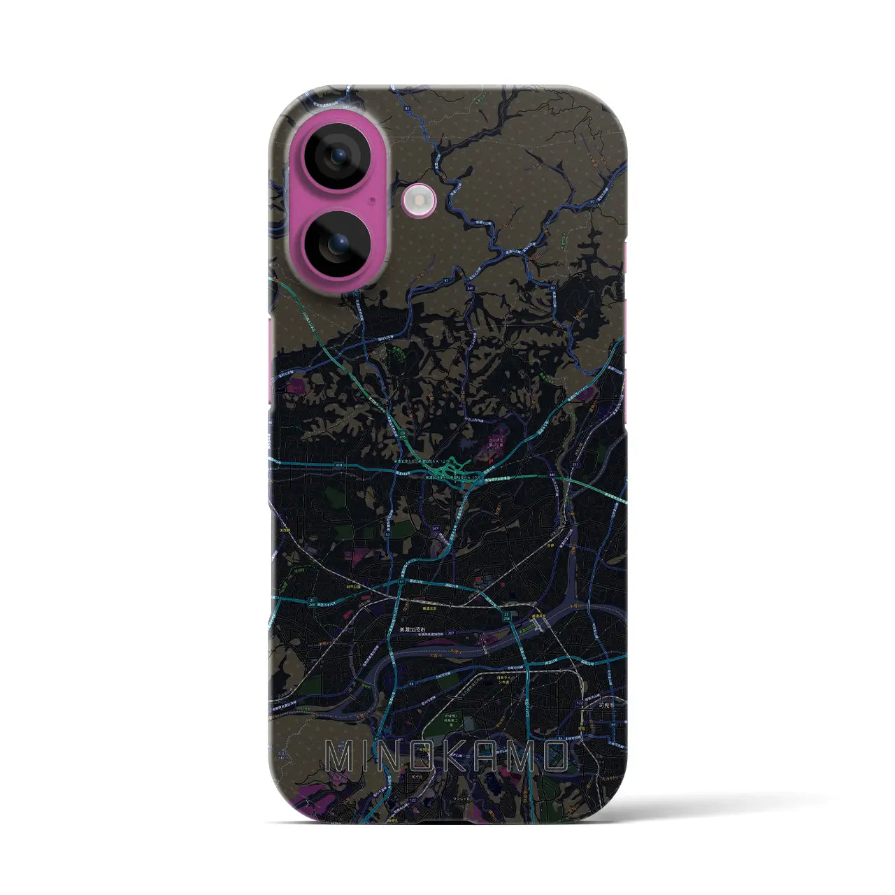 【美濃加茂(岐阜県)】地図柄iPhoneケース(バックカバータイプ)