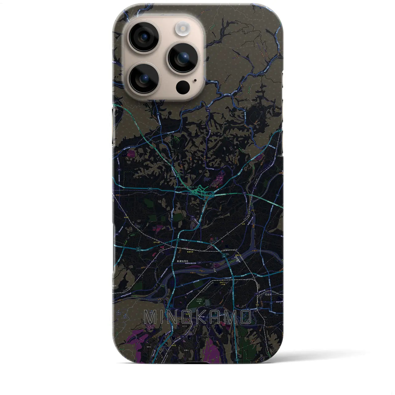 【美濃加茂(岐阜県)】地図柄iPhoneケース(バックカバータイプ)