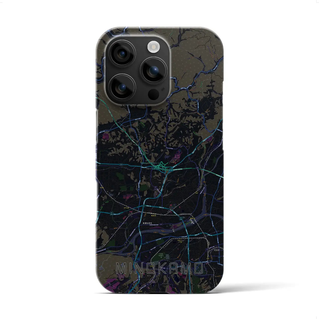 【美濃加茂(岐阜県)】地図柄iPhoneケース(バックカバータイプ)